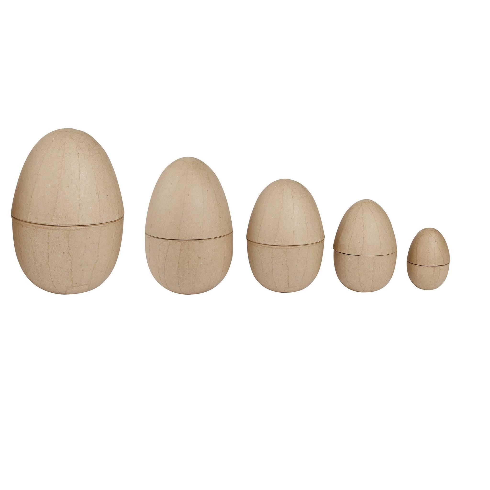 Décopatch Braunes Pappmaché, Set mit 5 Eierboxen - Kartonbraun BTS084C