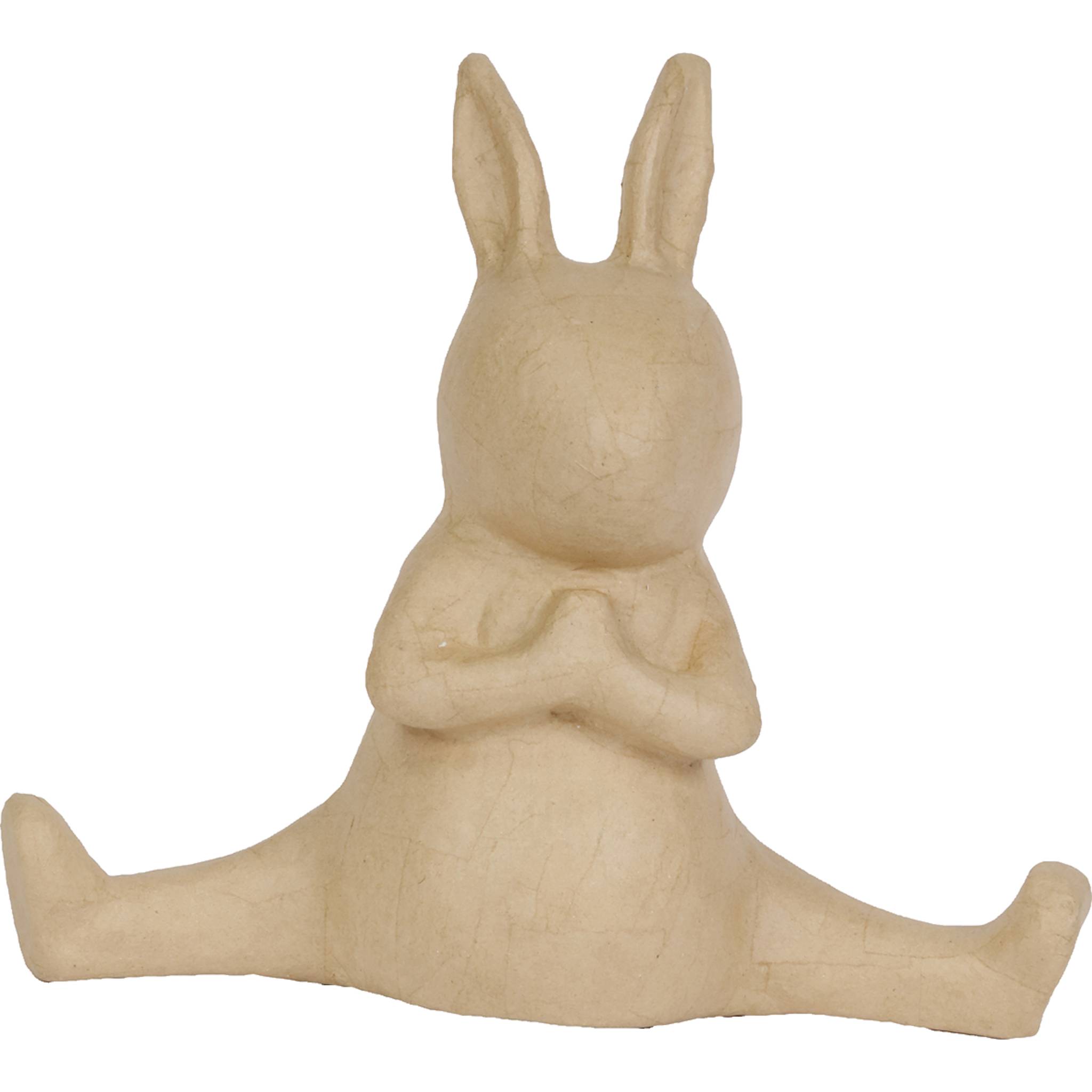 Décopatch Braunes Pappmaché, Yoga-Kaninchen 41cm - Kartonbraun LA021C