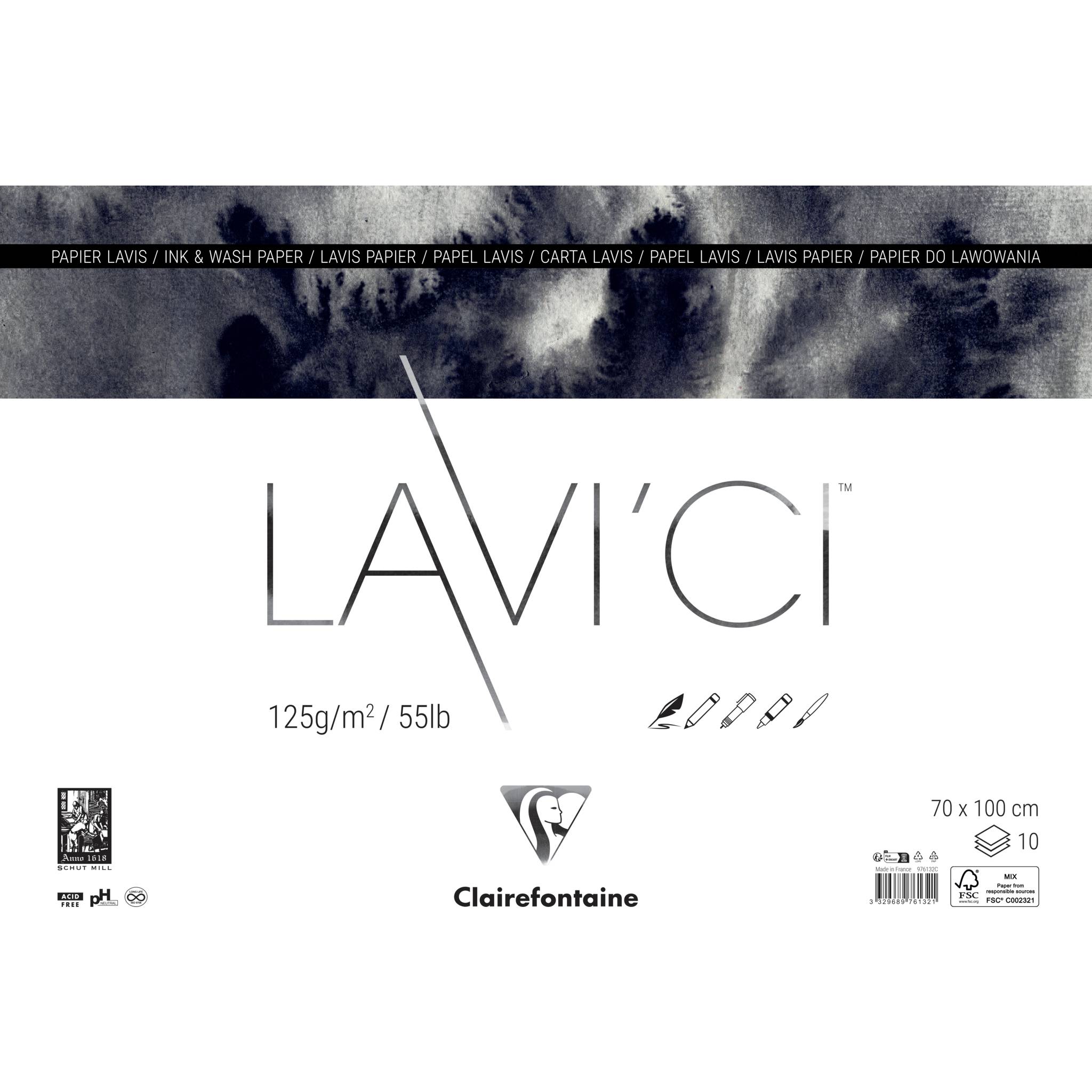 Clairefontaine LAVI'Ci 10 Bogen 70x100cm 125g - Elfenbein 976132C
