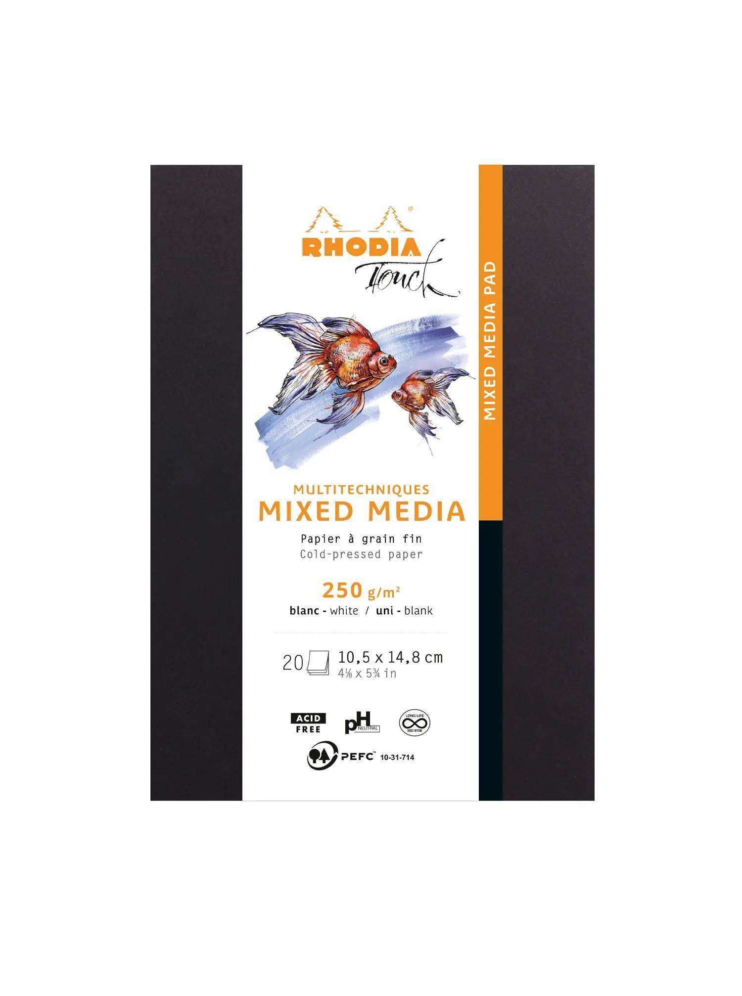 Rhodia Touch Block A6 20 Bl Paint'ON-Papier extraweiß 250g Schwarz 116186C