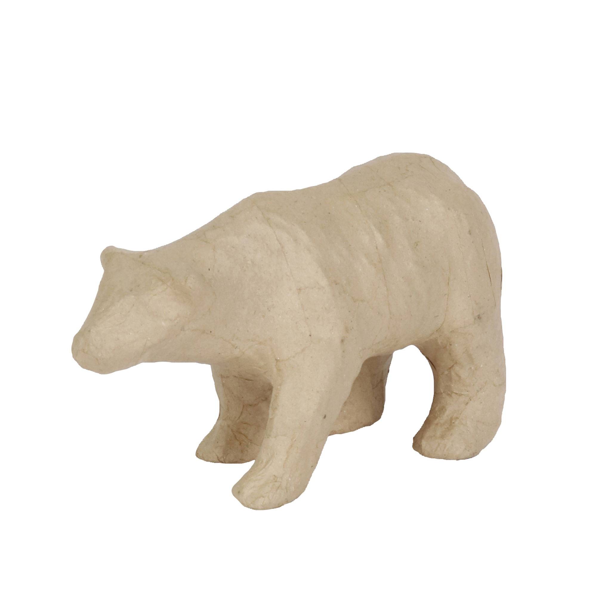 Décopatch Kleines Pappmaché, braun, Eisbär 11,5cm - Kartonbraun SA220C