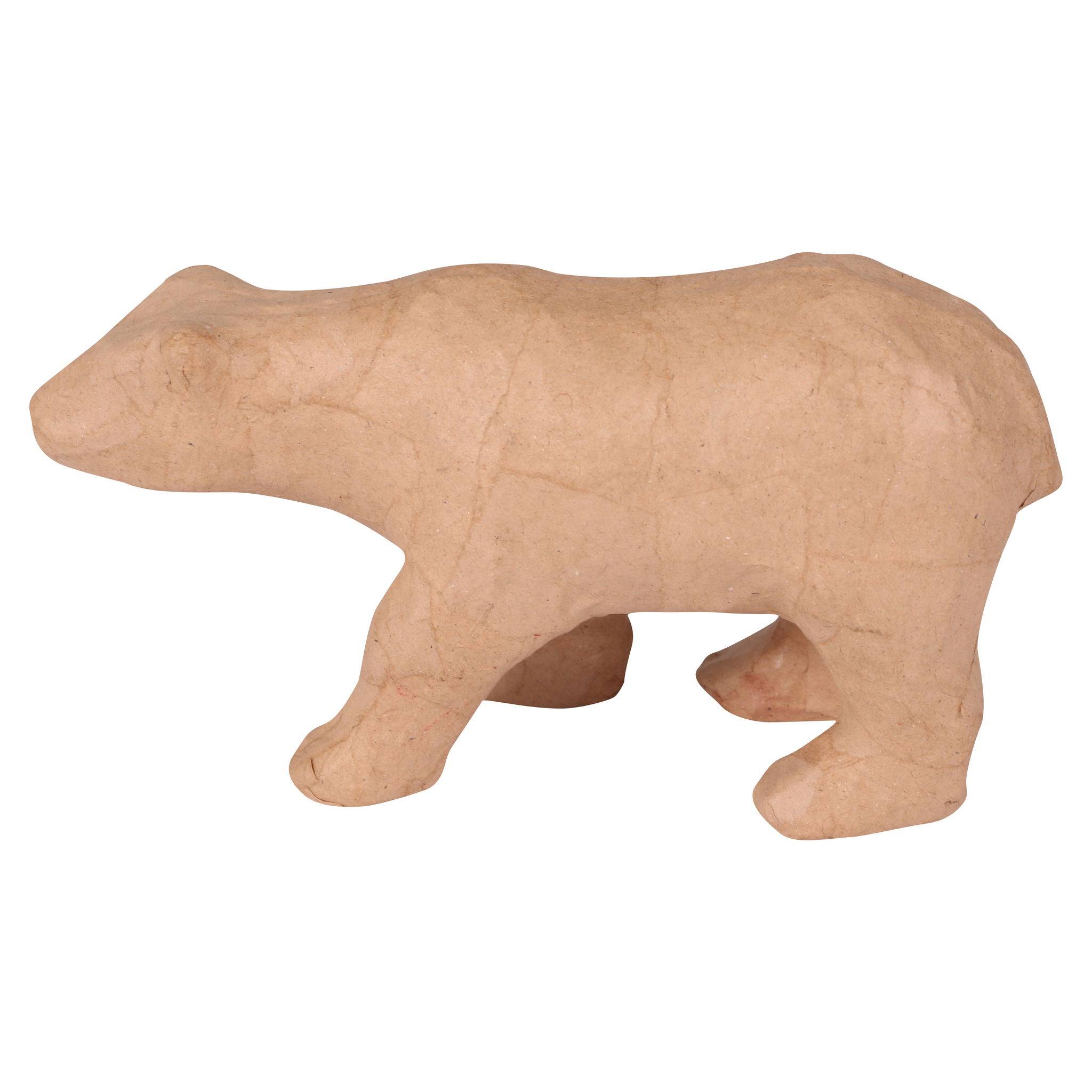 Décopatch Kleines Pappmaché, braun, Eisbär 11,5cm - Kartonbraun SA220C