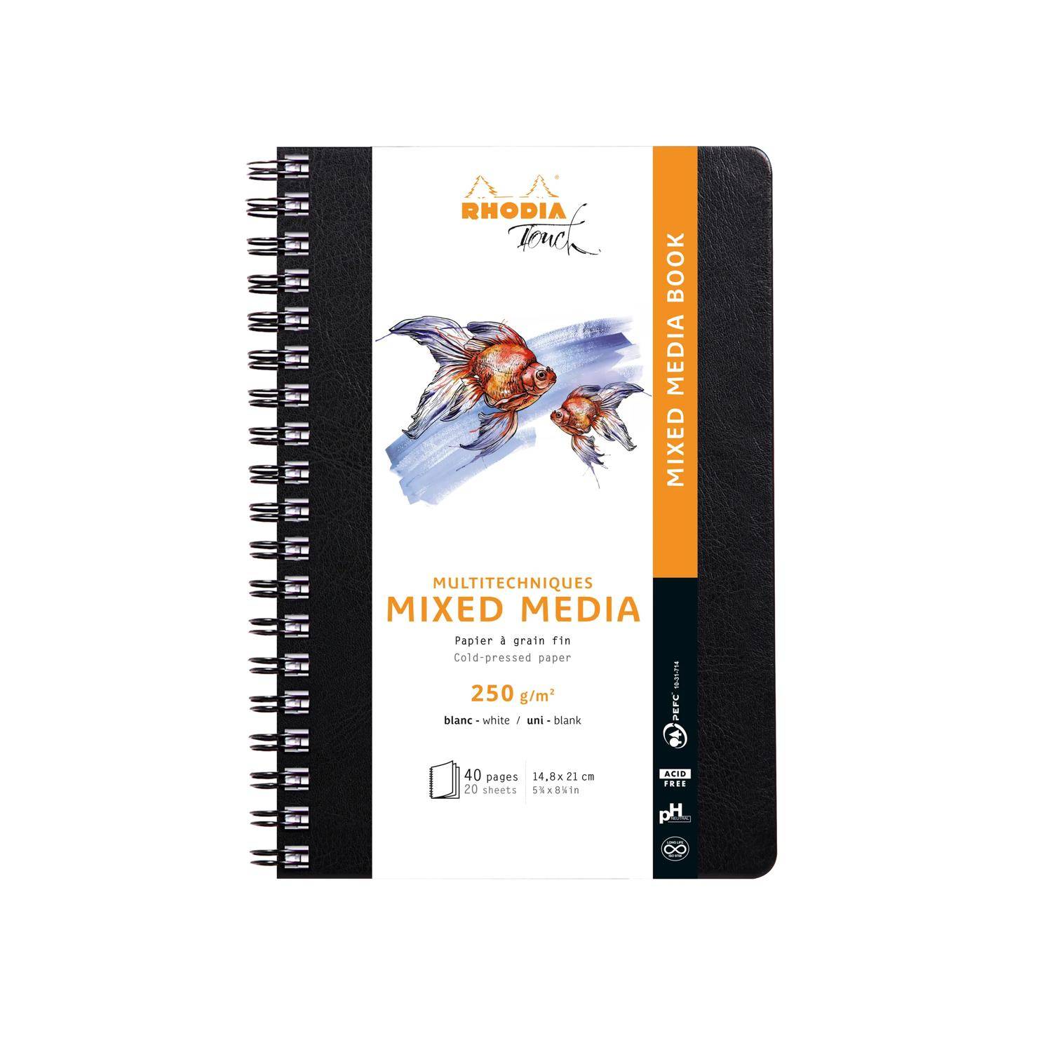 Rhodia Touch Book, Skizzenbuch A5 20 Bl extraweiß 250g Schwarz 116182C
