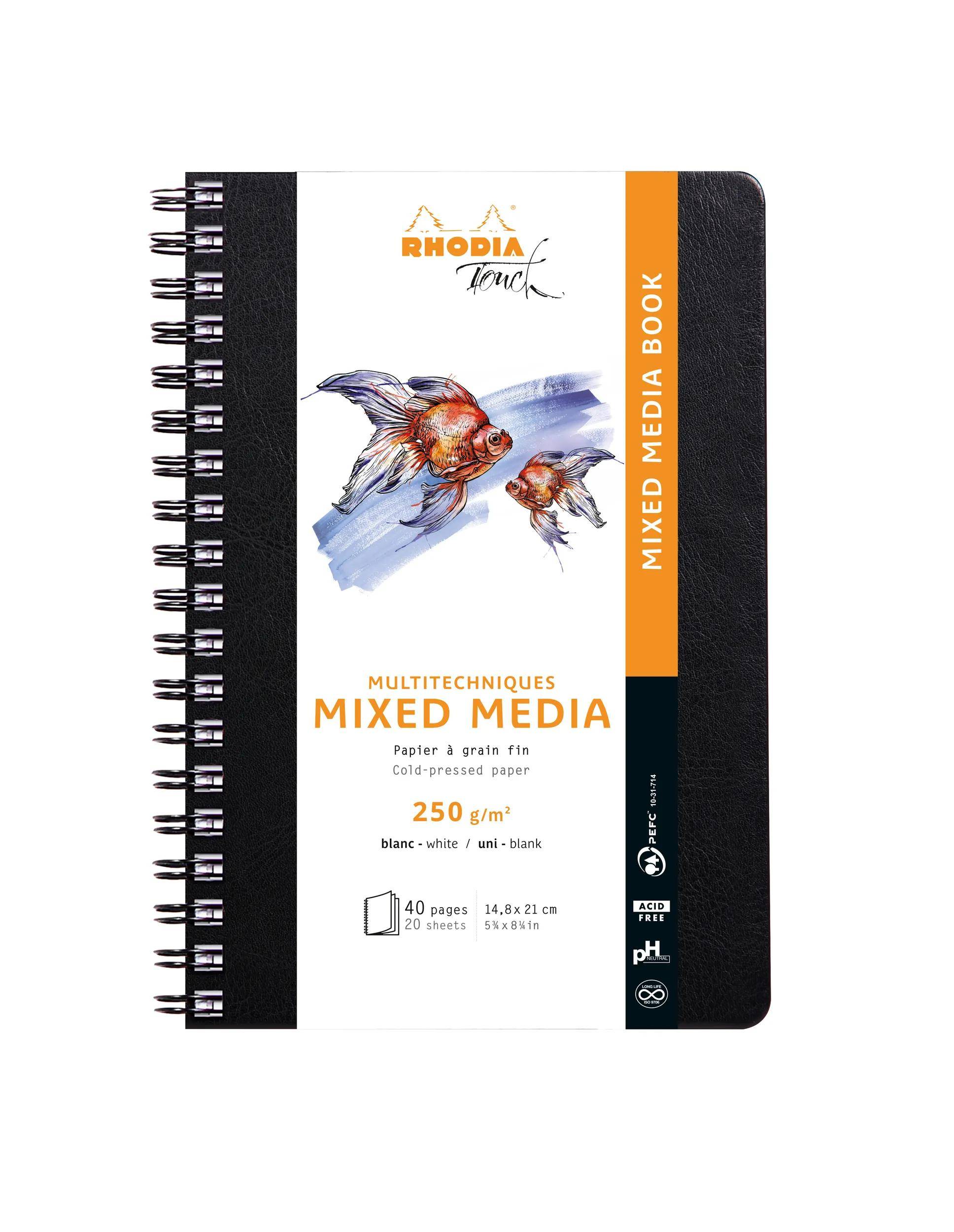 Rhodia Touch Book, Skizzenbuch A5 20 Bl extraweiß 250g Schwarz 116182C