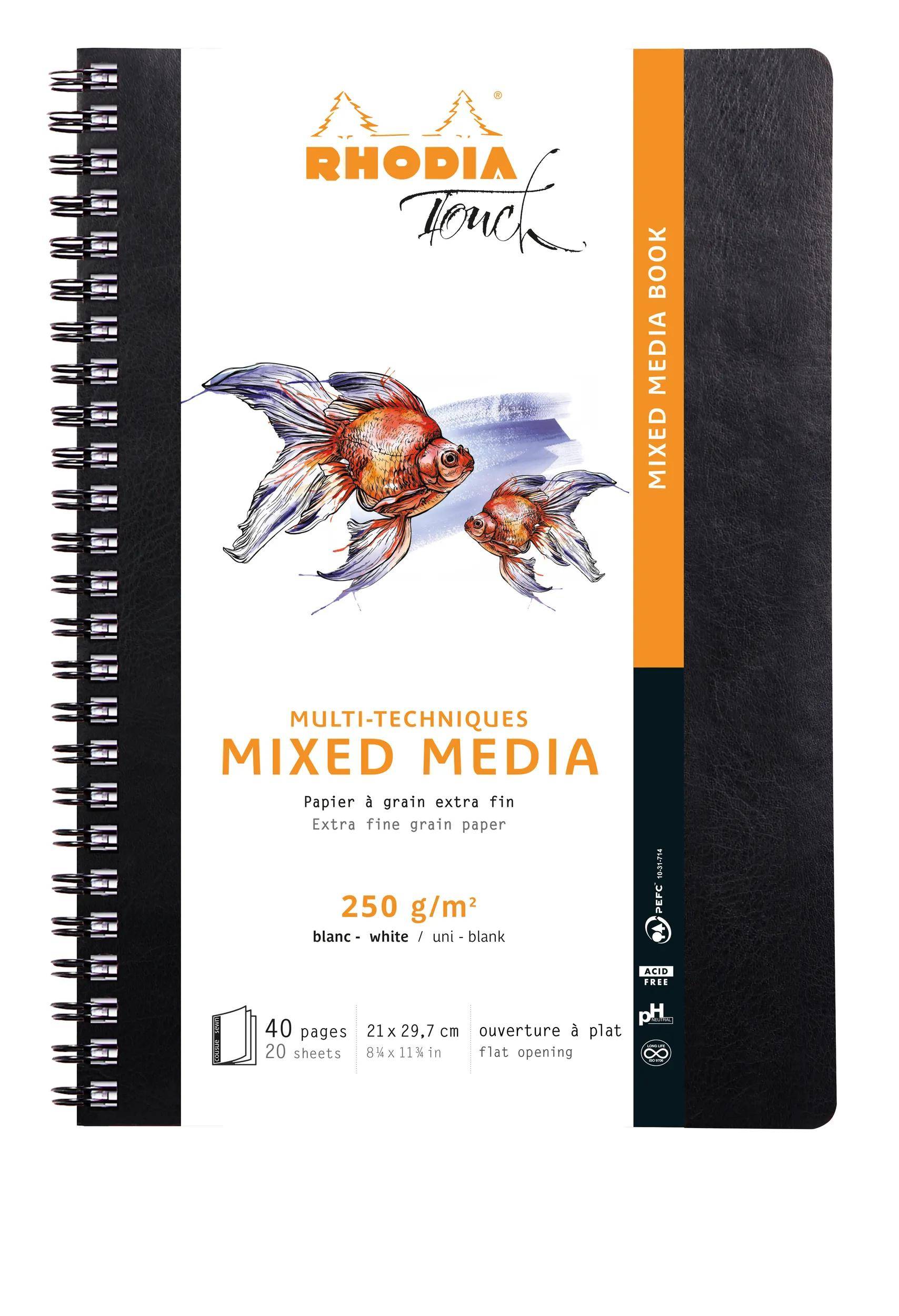 Rhodia Touch Book, Skizzenbuch A4 20 Bl extraweiß 250g Schwarz 116183C