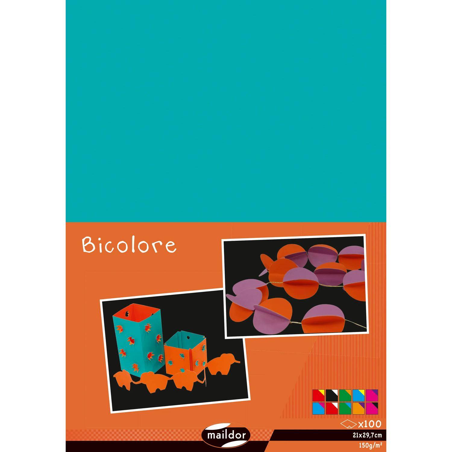 Clairefontaine Zweifarbiger Bastelkarton 100 Bogen 150g A4 Sortierung 457299C