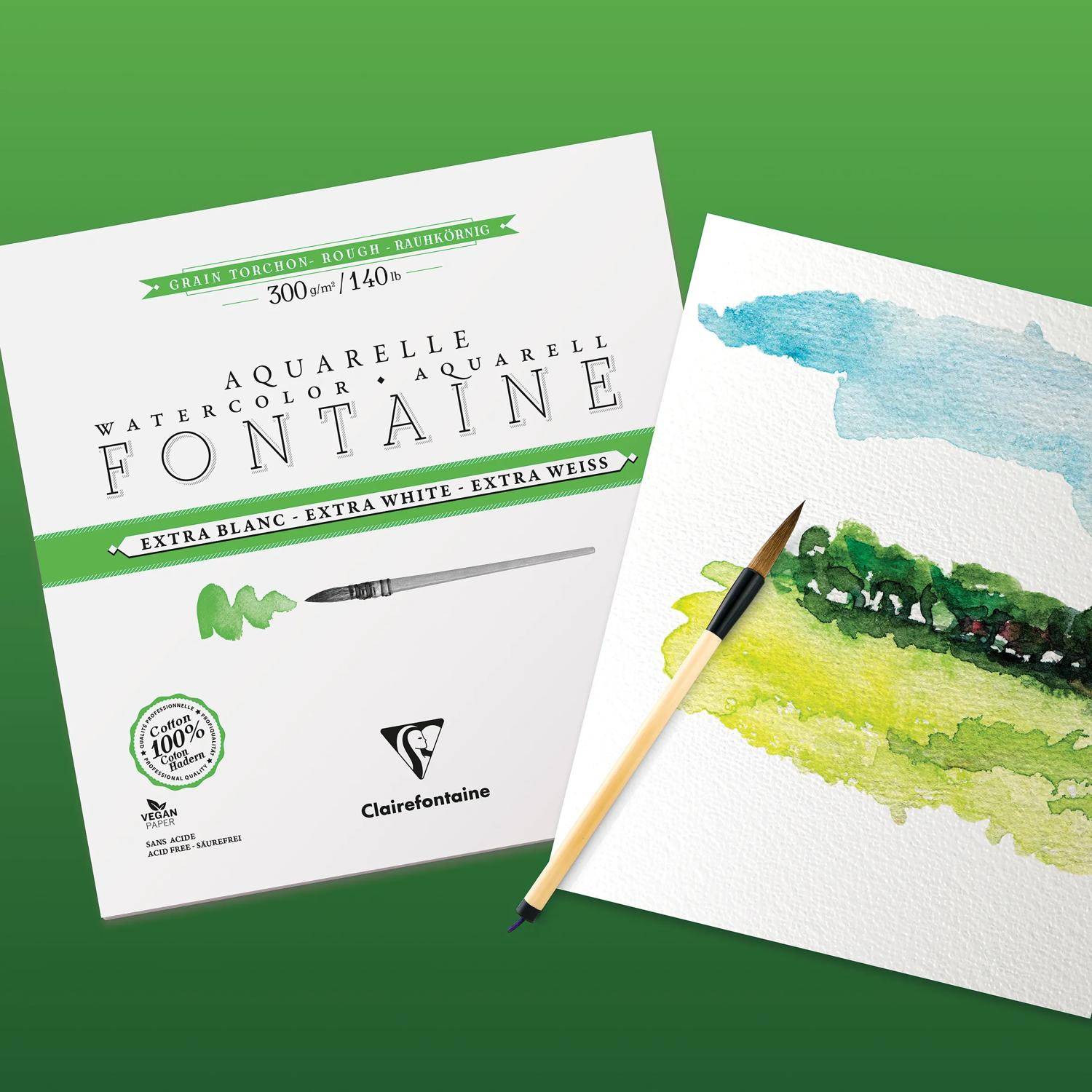 Clairefontaine Fontaine Extraweiß Torchon/rau, Pack 5 Bogen 56x76cm 300g 976093C