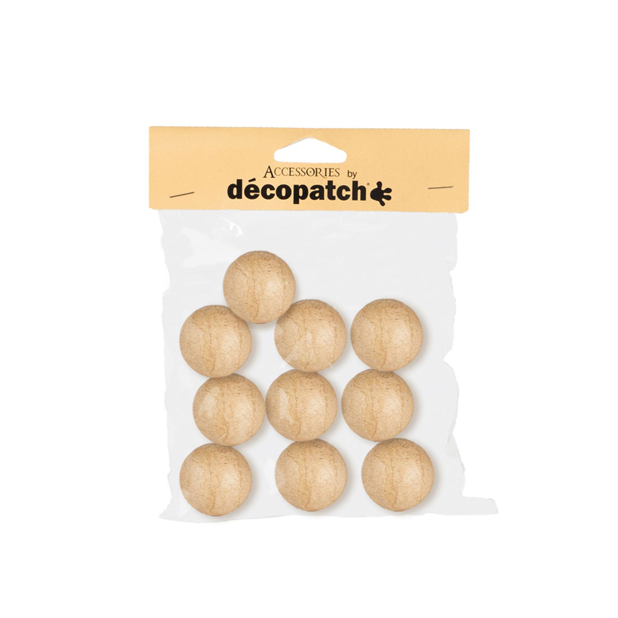 Décopatch Packung 10 kleinen Kugeln zum Aufhängen, 4x7x20 cm Kartonbraun NO063C