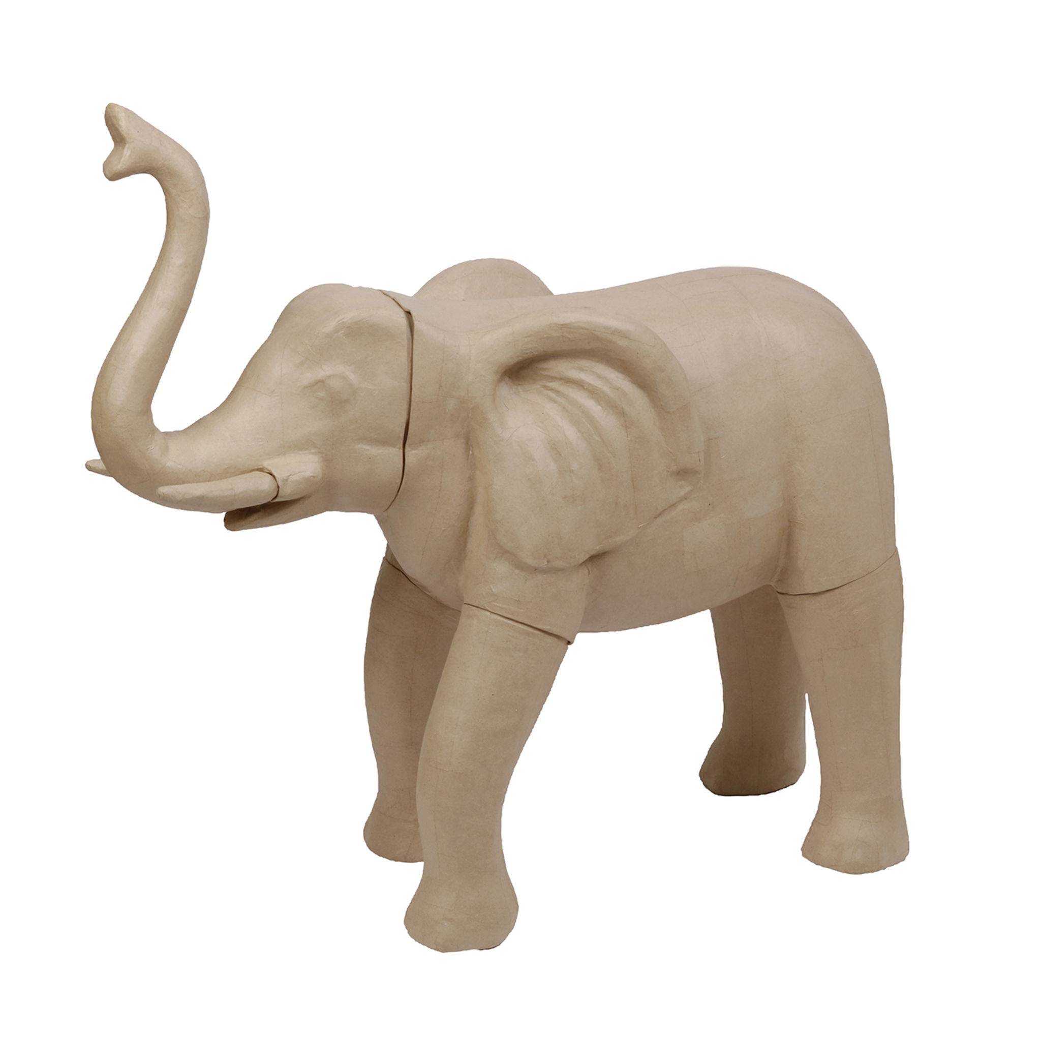Décopatch Pappmaché, braun, Elefant 100cm - Kartonbraun XLA02O