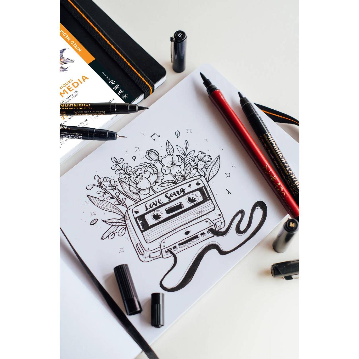 Rhodia Touch Book, Skizzenbuch A5 20 Bl Paint'ON-Papier 250g Schwarz 116174C