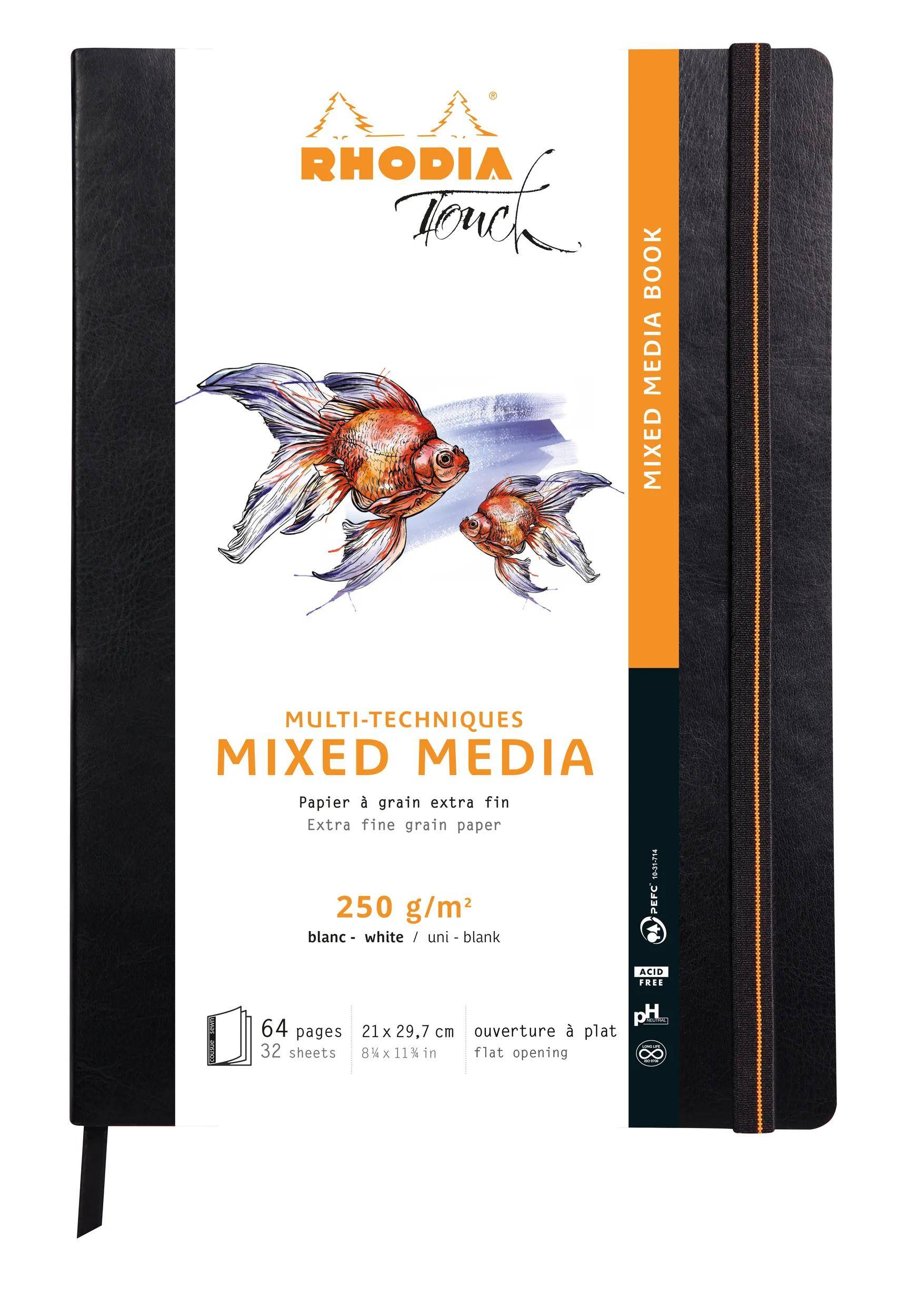 Rhodia Touch Book, Skizzenbuch A4 20 Bl Paint'ON-Papier 250g Schwarz 116175C