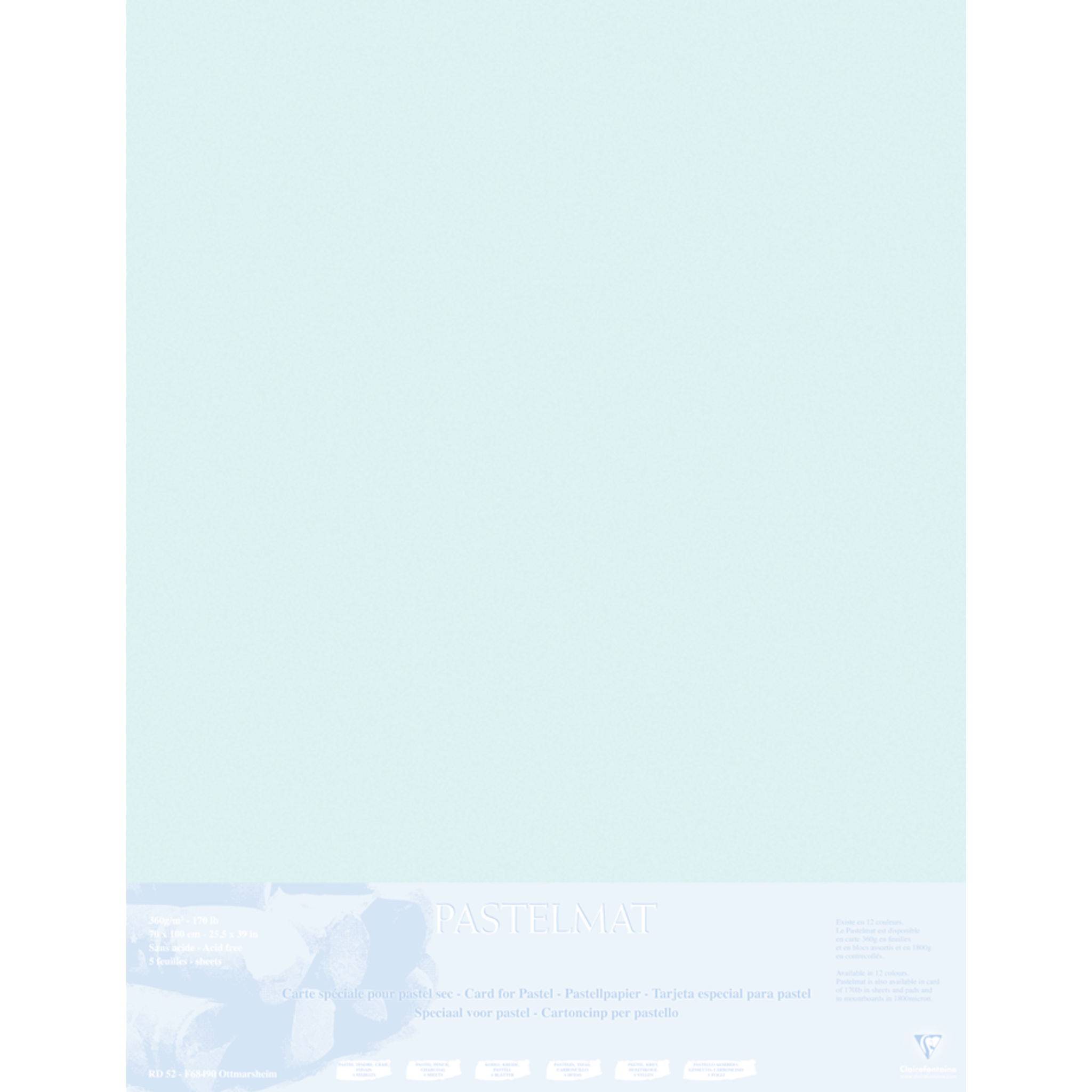 Clairefontaine Papier für Pastellmalerei 5 Bogen 70x100cm Hellblau 396013C