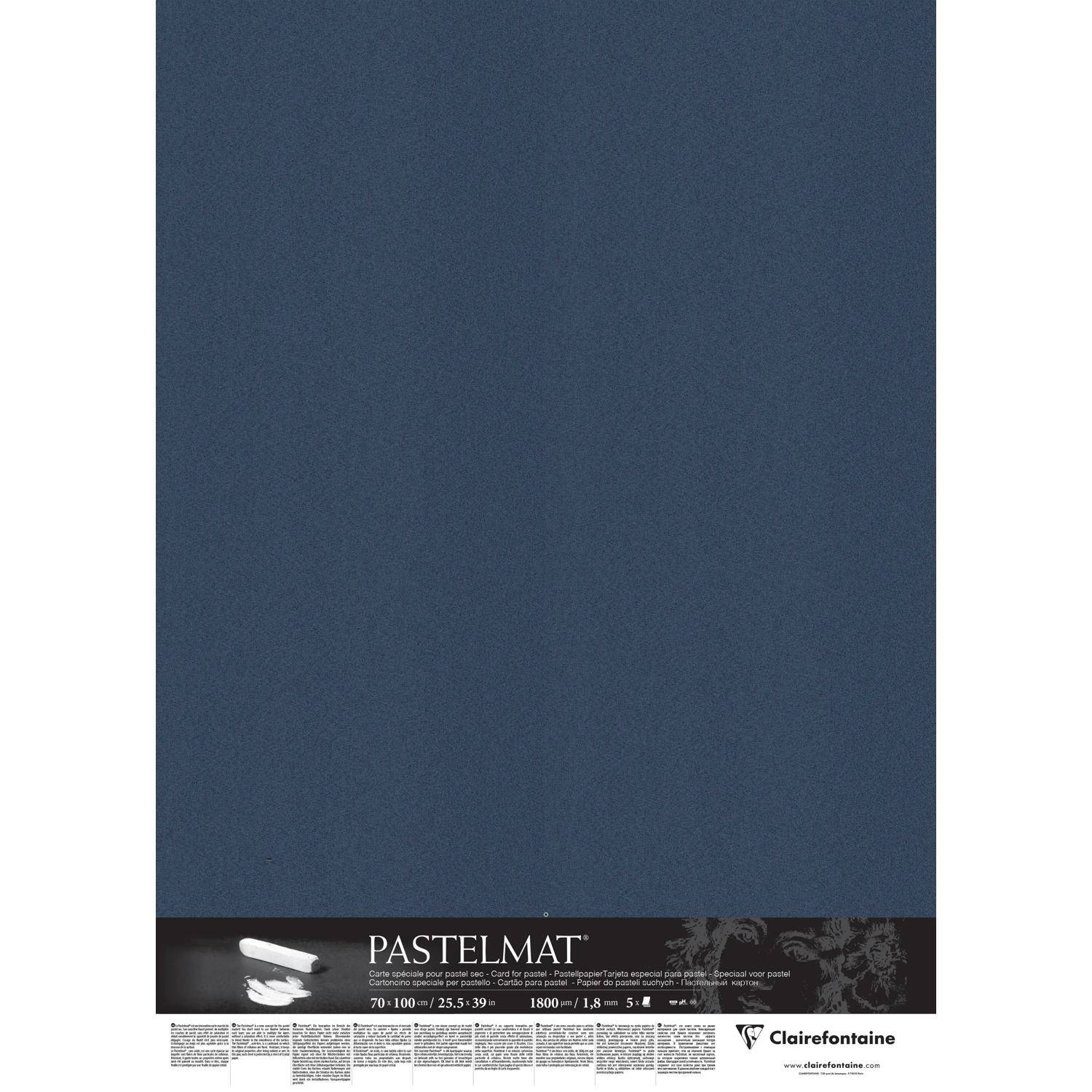 Clairefontaine Papier für Pastellmalerei 5 Bogen 70x100cm Dunkelblau 396014C