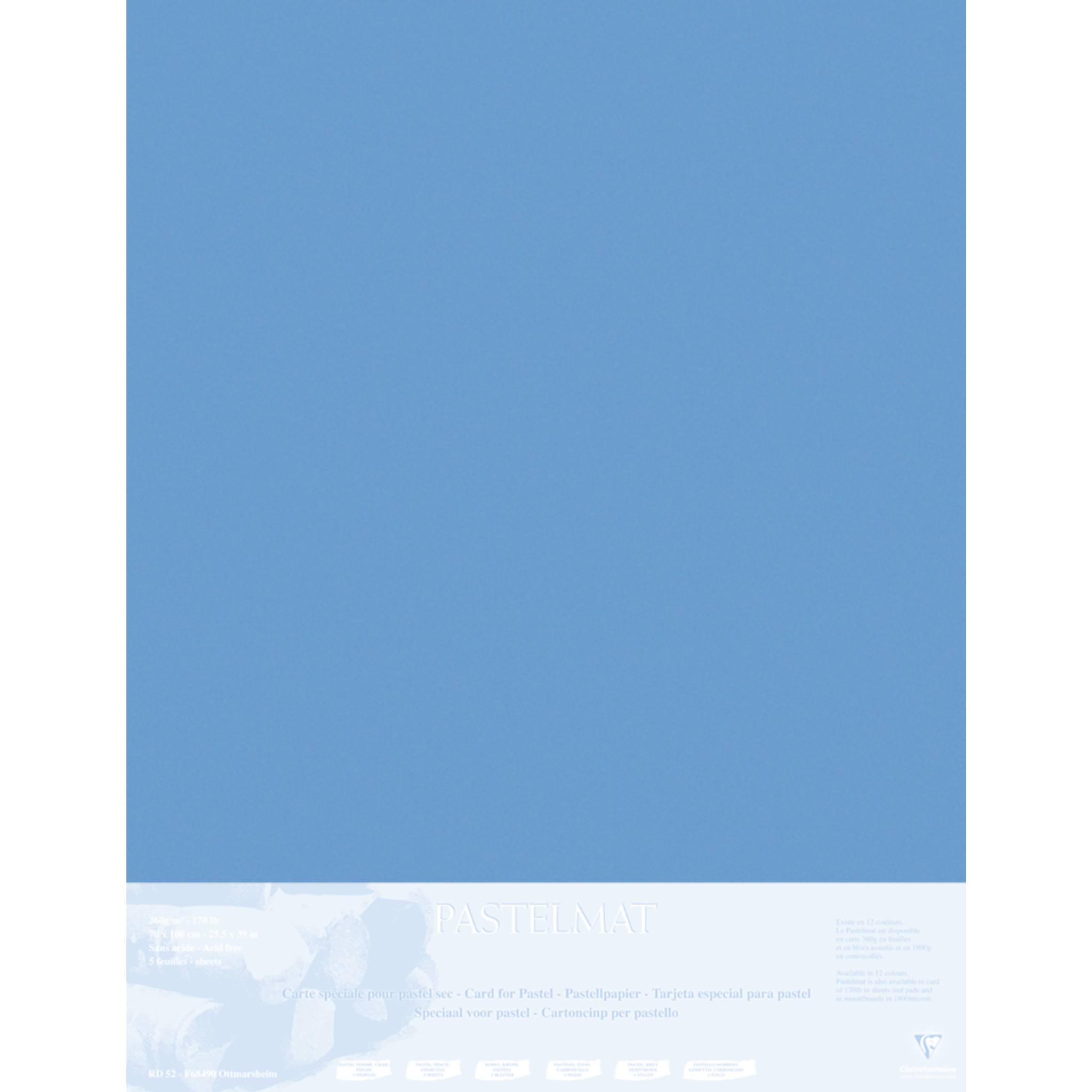 Clairefontaine Papier für Pastellmalerei 5 Bogen 70x100cm Dunkelblau 396014C