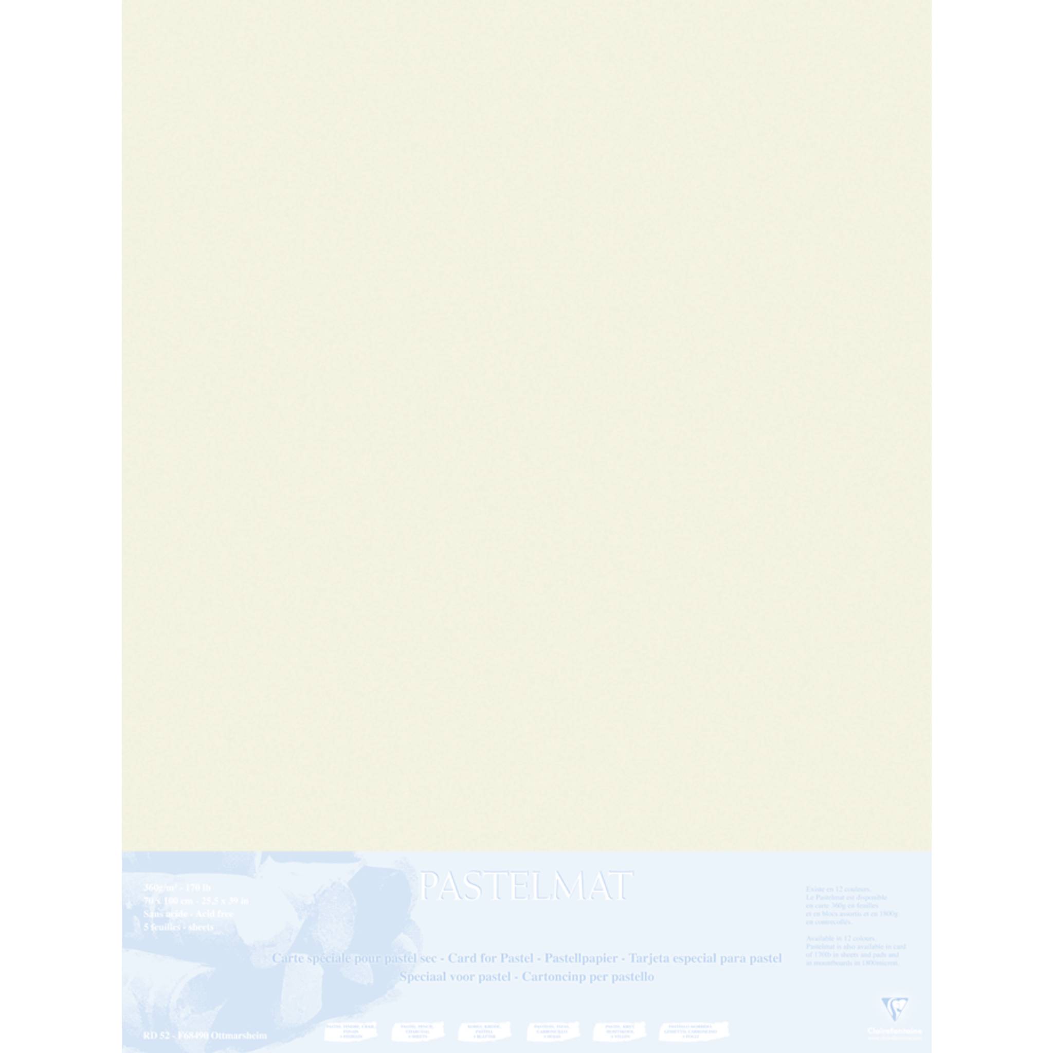 Clairefontaine Papier für Pastellmalerei, 5 Bogen 70x100cm Sand 396015C