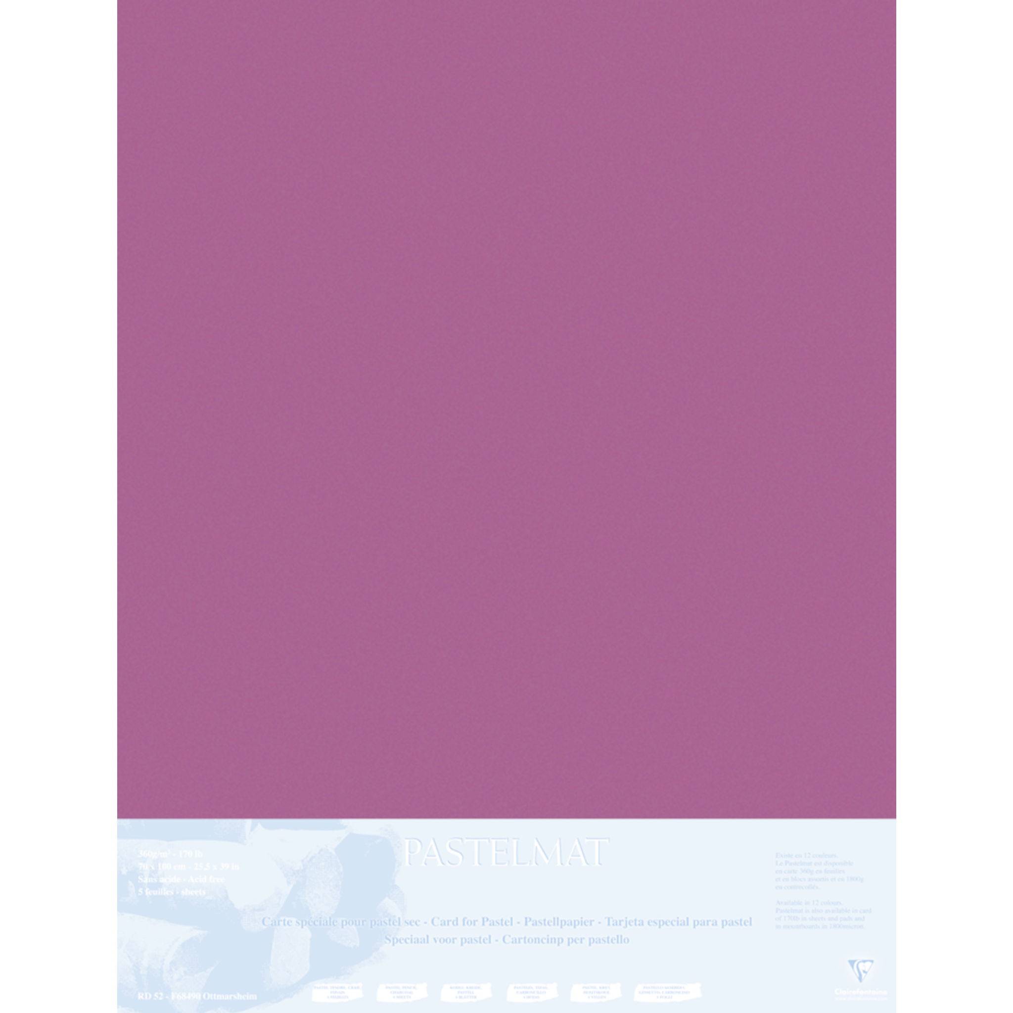 Clairefontaine Papier für Pastellmalerei, 5 Bogen 70x100cm Weinrot 396016C