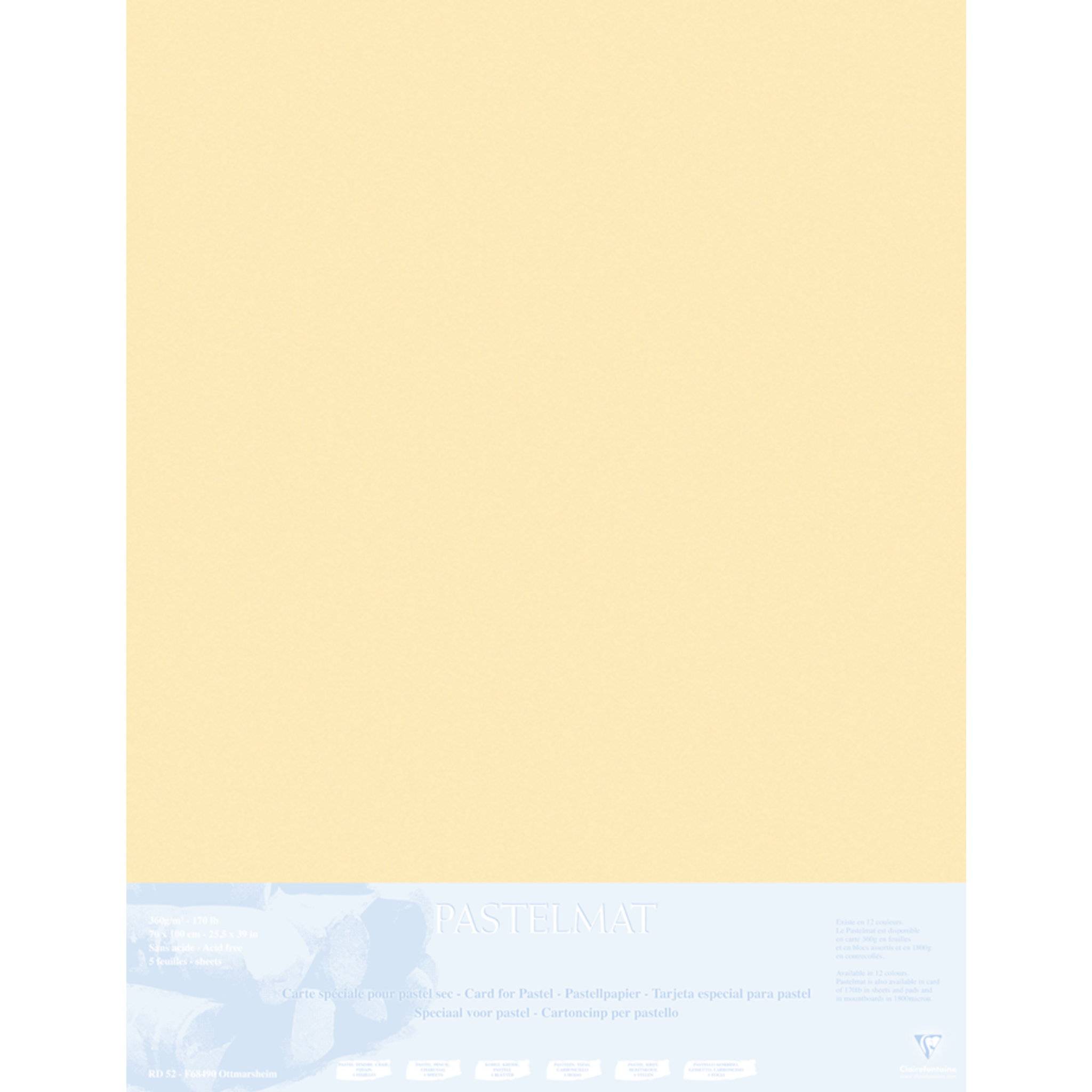 Clairefontaine Papier für Pastellmalerei 5 Bogen 70x100cm Butterblume 396022C