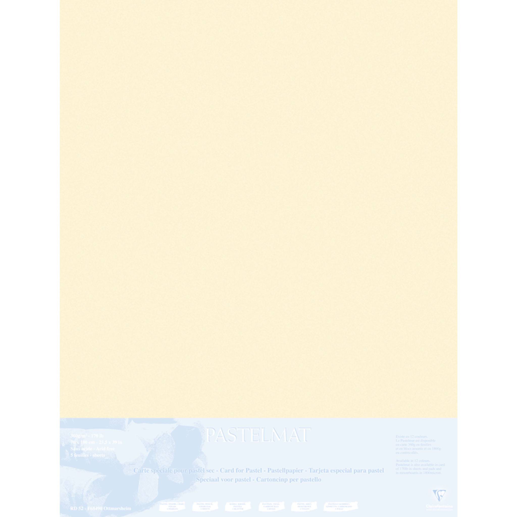 Clairefontaine Papier für Pastellmalerei 5 Bogen 70x100cm Maisfarben 396023C