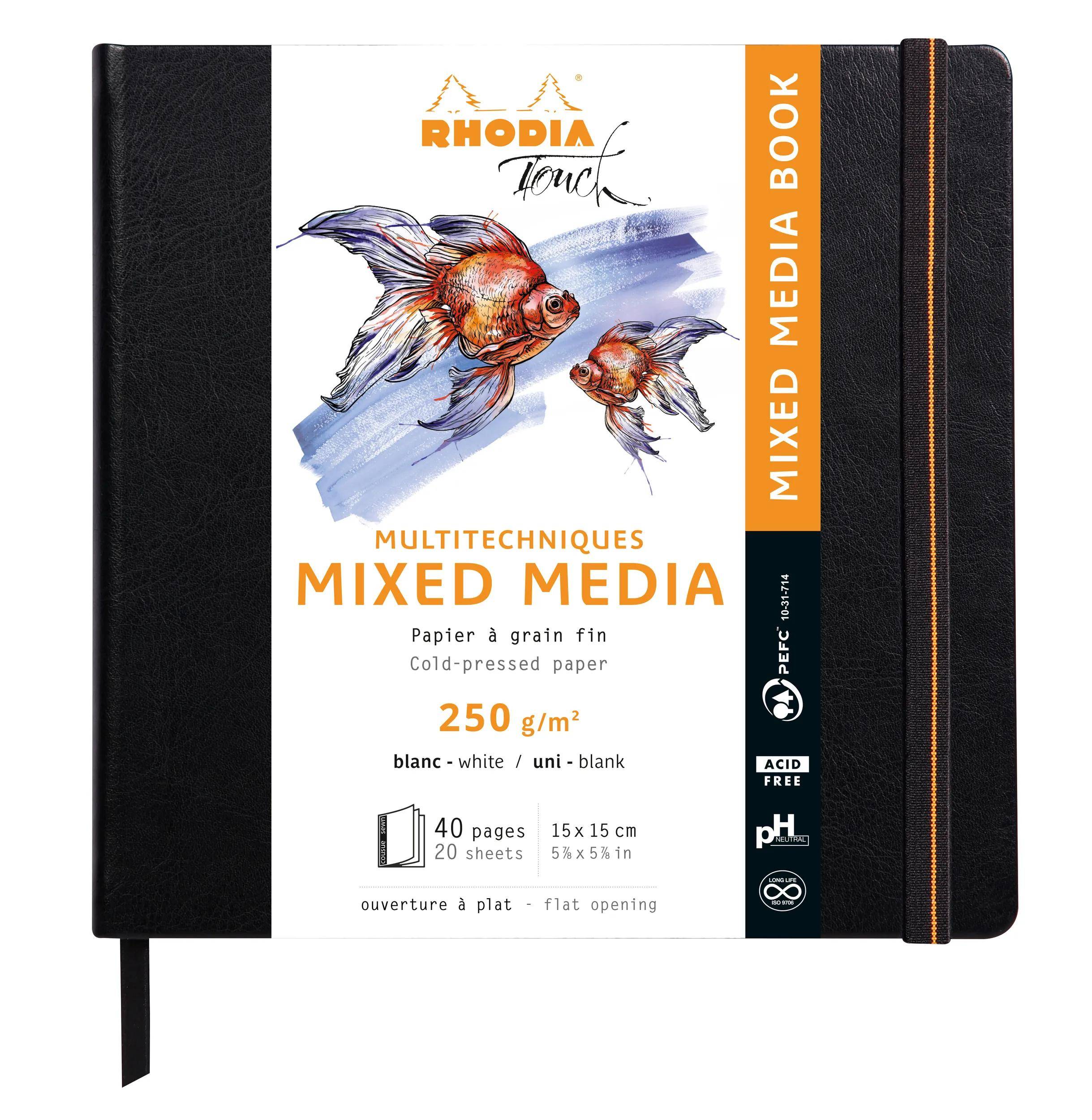 Rhodia Touch Book, Skizzenbuch 20 Bl extraweiß 250g, 15x15 cm Schwarz 116176C