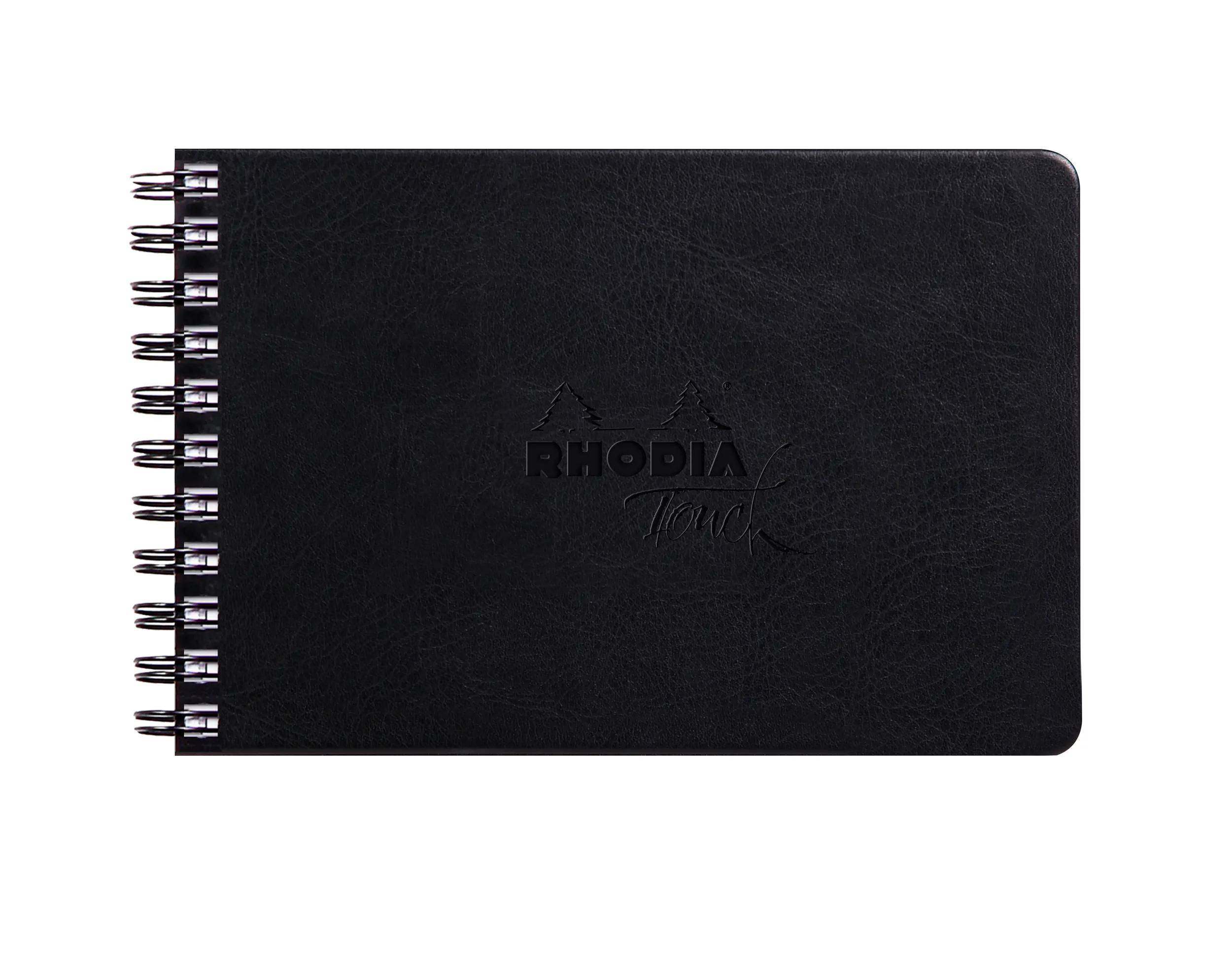 Rhodia Touch Book, Skizzenbuch 20 Bl extraweiß 250g, A6 Quer Schwarz 116178C