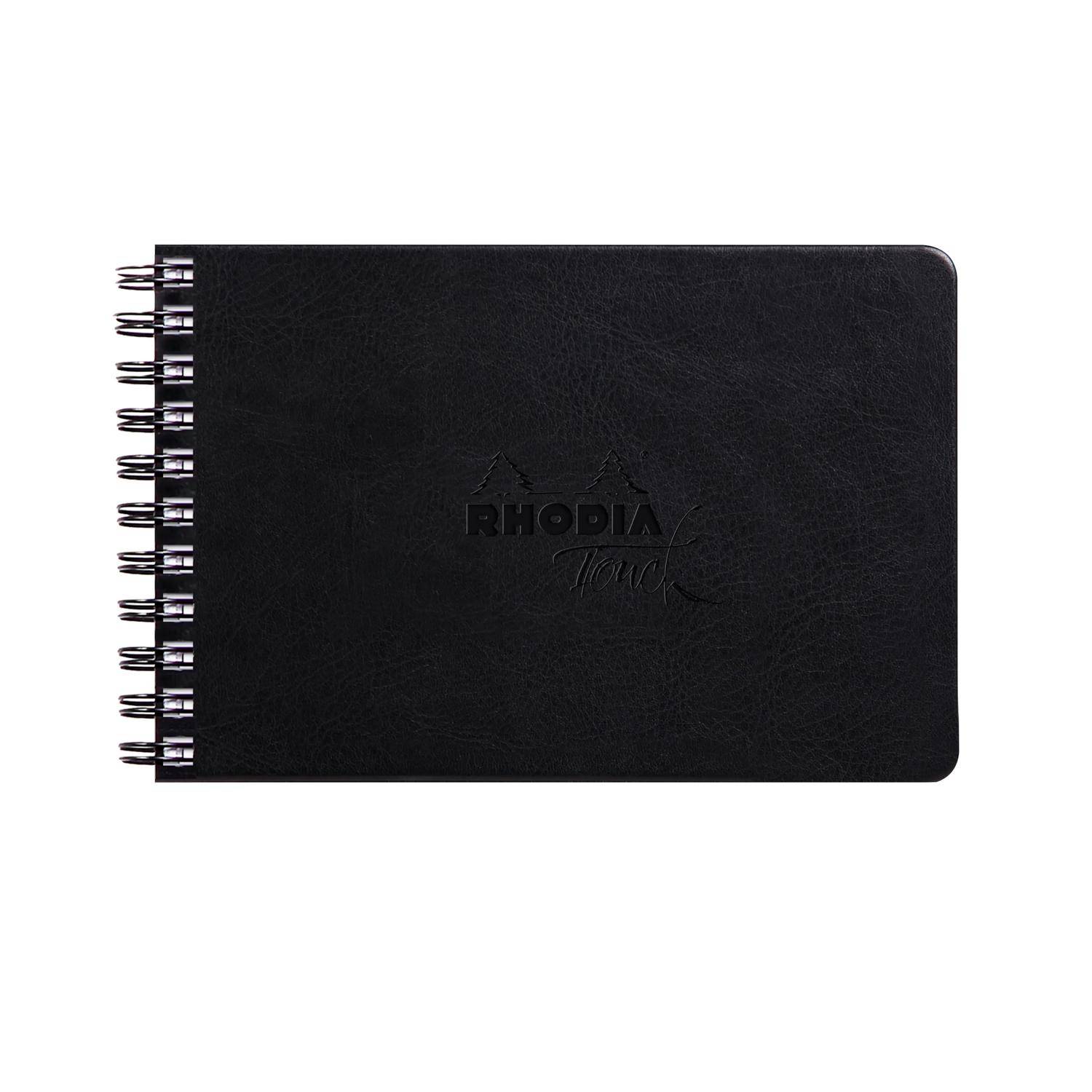 Rhodia Touch Book, Skizzenbuch 20 Bl extraweiß 250g, A6 Quer Schwarz 116178C