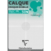 Clairefontaine Transparentpapier Maßstab, Block geleimt 50 Bl A4, 90/95g 97131C Clairefontaine Transparentpapier Maßstab, Block geleimt 50 Bl A4, 90/95g 97131C