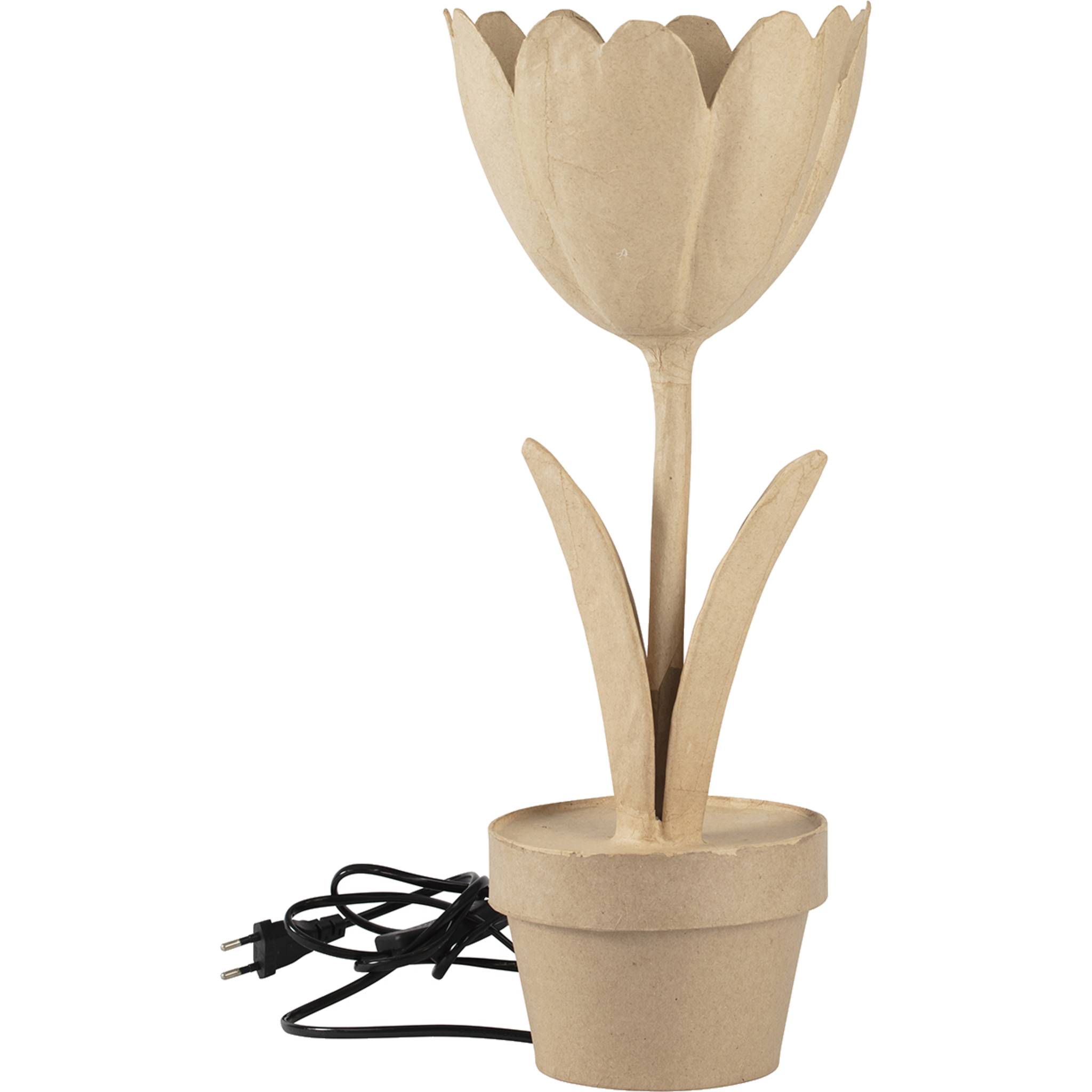 Décopatch Braunes Pappmaché, Tulpenlampe 35cm - Kartonbraun HD077C