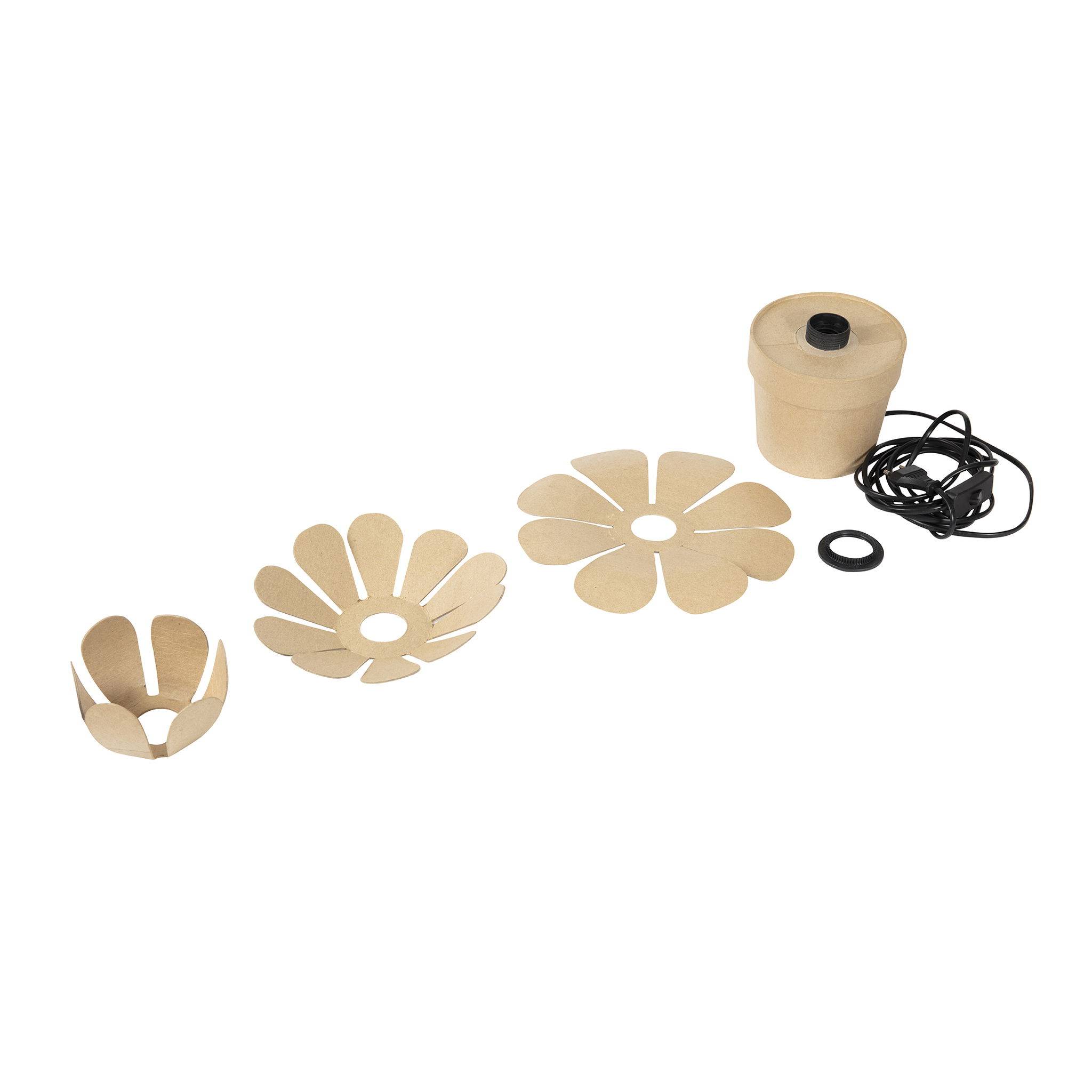 Décopatch Braunes Pappmaché, Lotuslampe 26cm - Kartonbraun HD075C