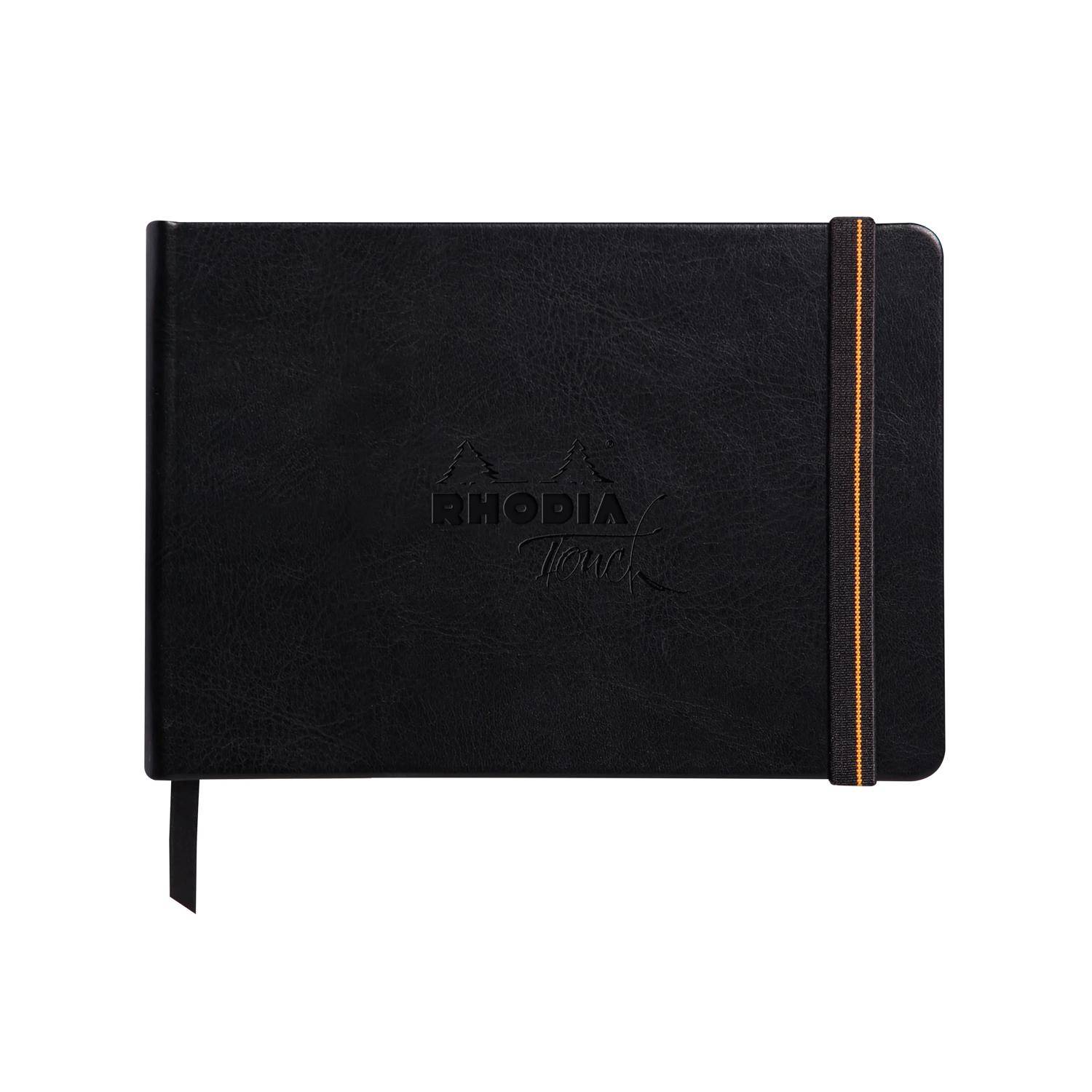 Rhodia Touch Book, Skizzenbuch 20 Bl extraweiß 250g, A6 Quer Schwarz 116170C