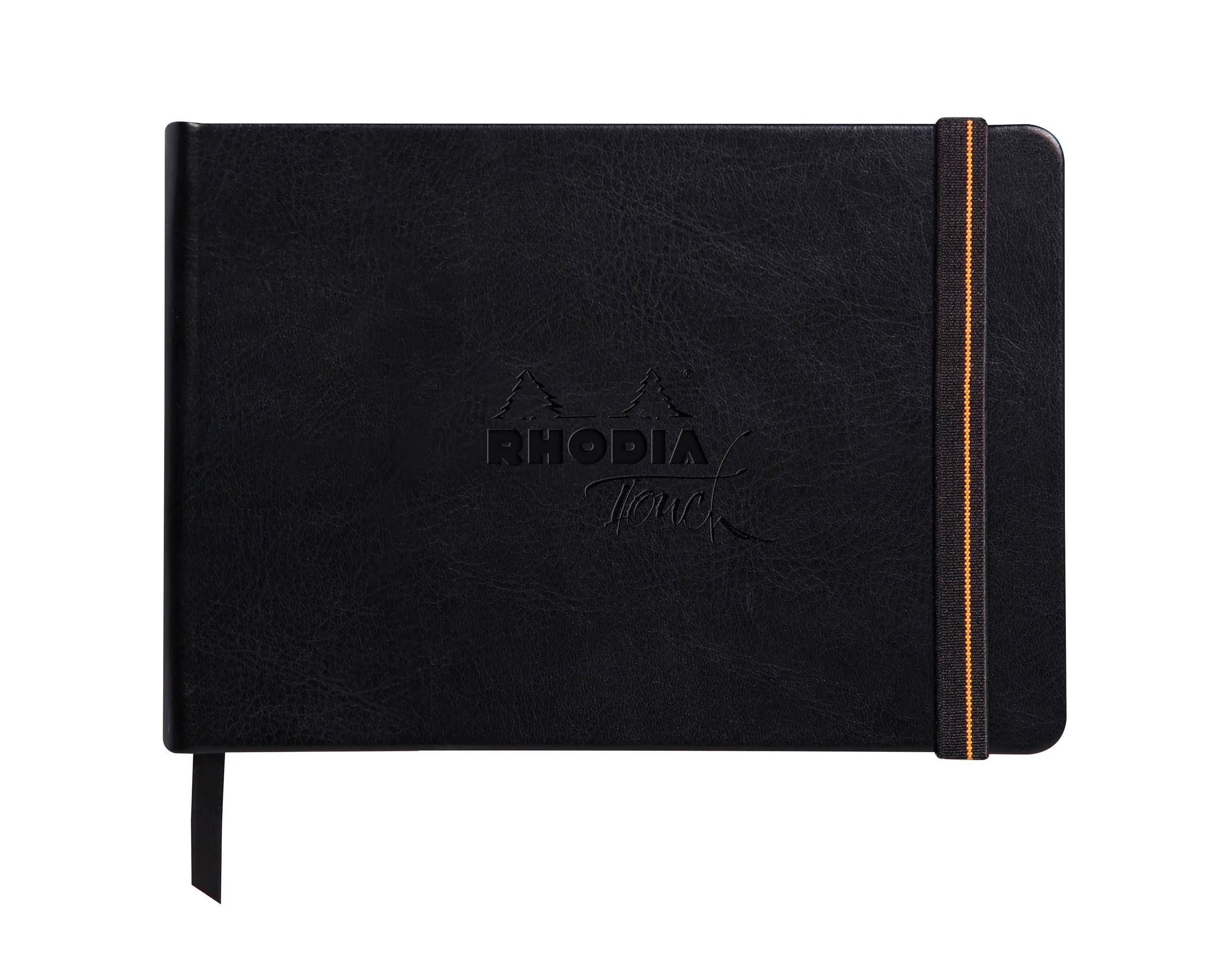 Rhodia Touch Book, Skizzenbuch 20 Bl extraweiß 250g, A6 Quer Schwarz 116170C