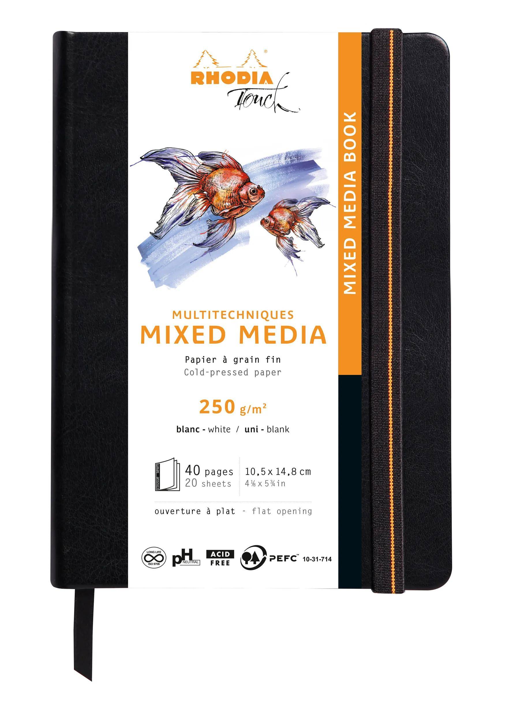 Rhodia Touch Book, Skizzenbuch A6 20 Bl Paint'ON-Papier 250g Schwarz 116173C