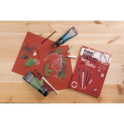Clairefontaine 4x PaintON Terracotta, Block A4, geleimt, 20 Bl 250g, 976153C Clairefontaine 4x PaintON Terracotta, Block A4, geleimt, 20 Bl 250g, 976153C