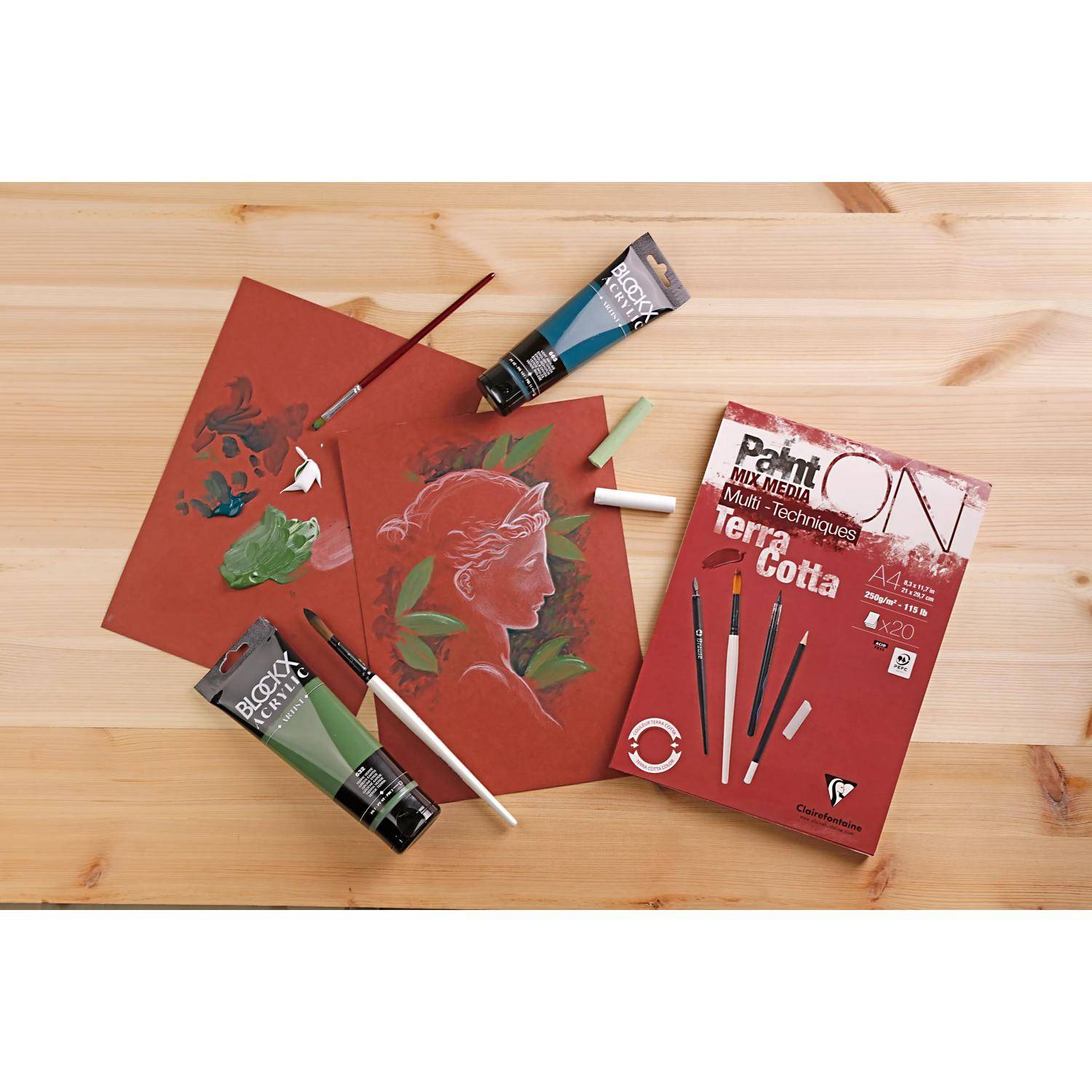 Clairefontaine 8x PaintON Block A6 geleimt, 20 Bl 250g, Mixed Media 976151C