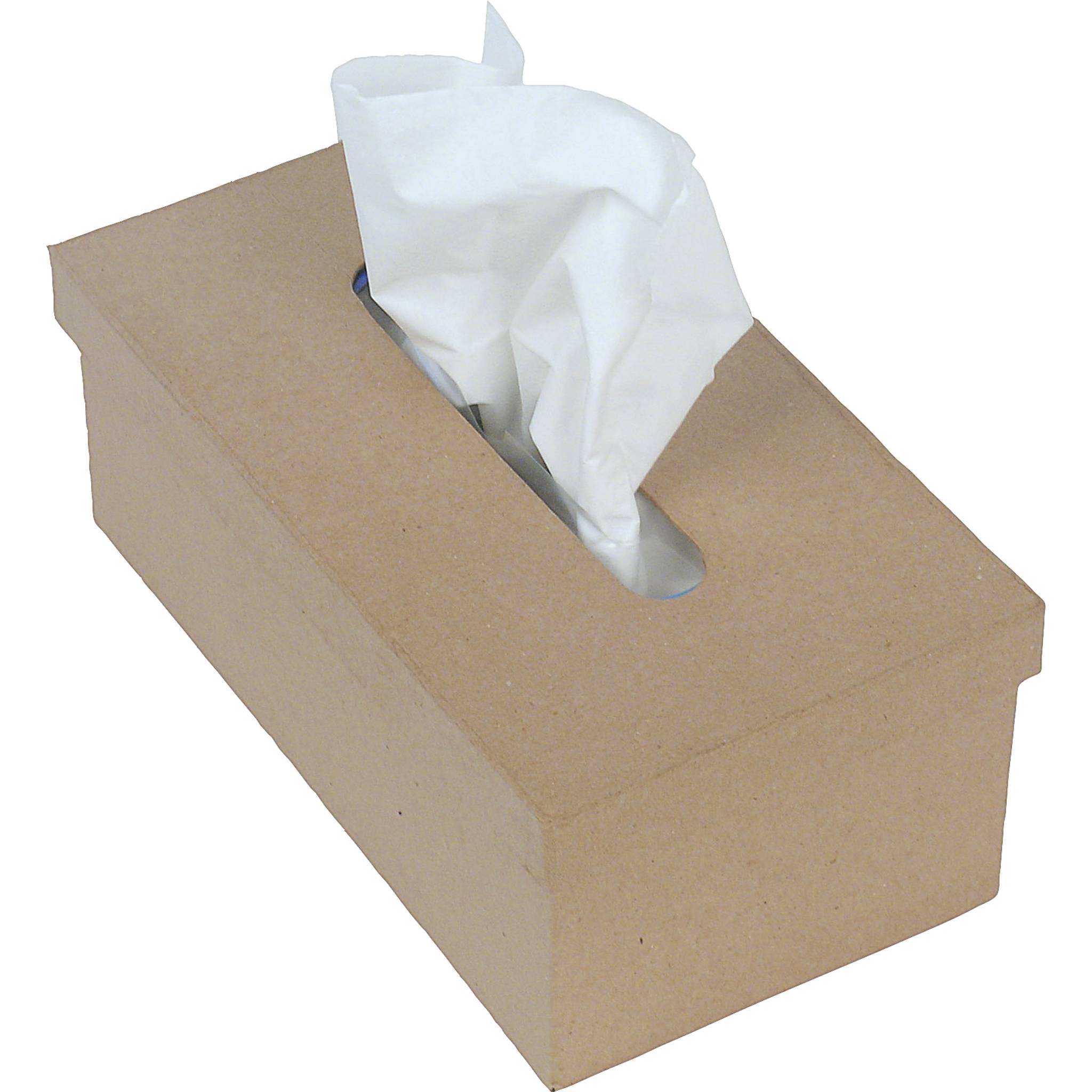 Décopatch Braunes Pappmaché, Taschentücherbox - Kartonbraun AC657O