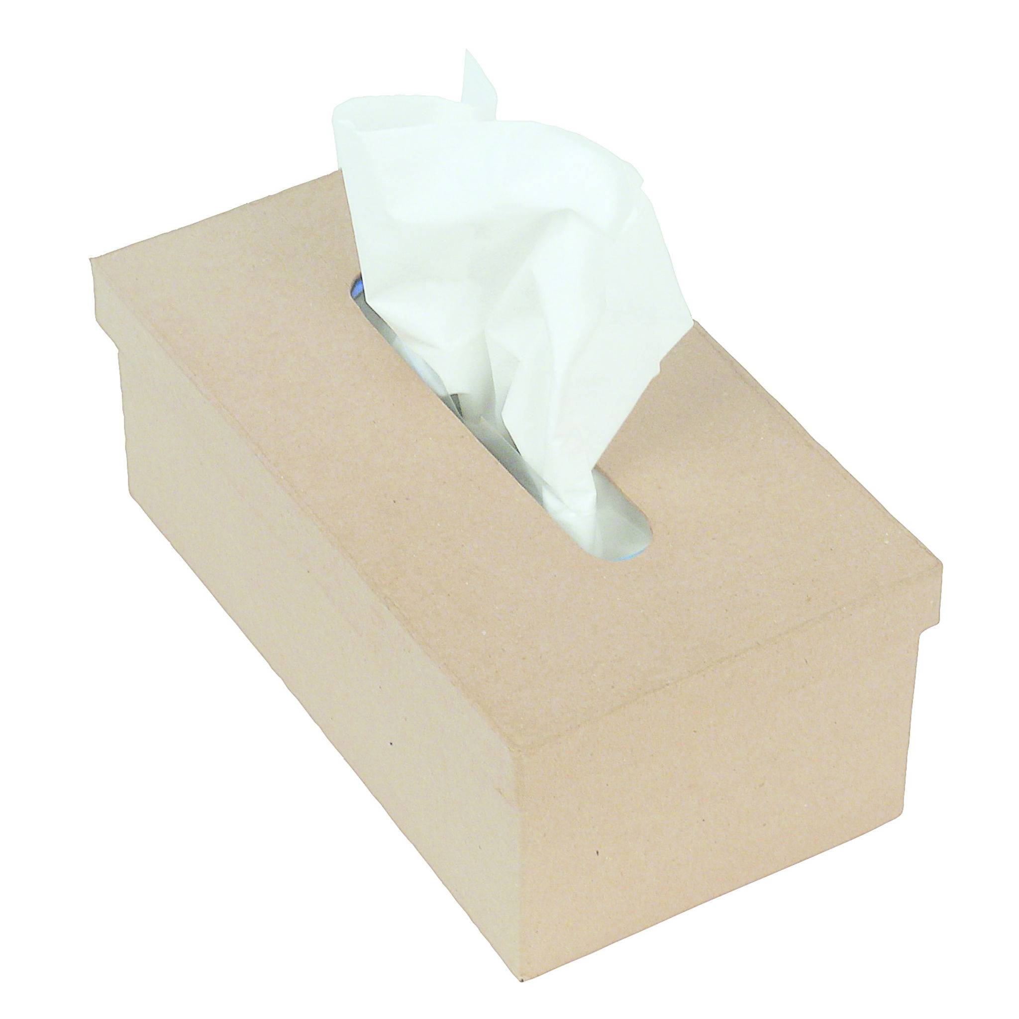 Décopatch Braunes Pappmaché, Taschentücherbox - Kartonbraun AC657O