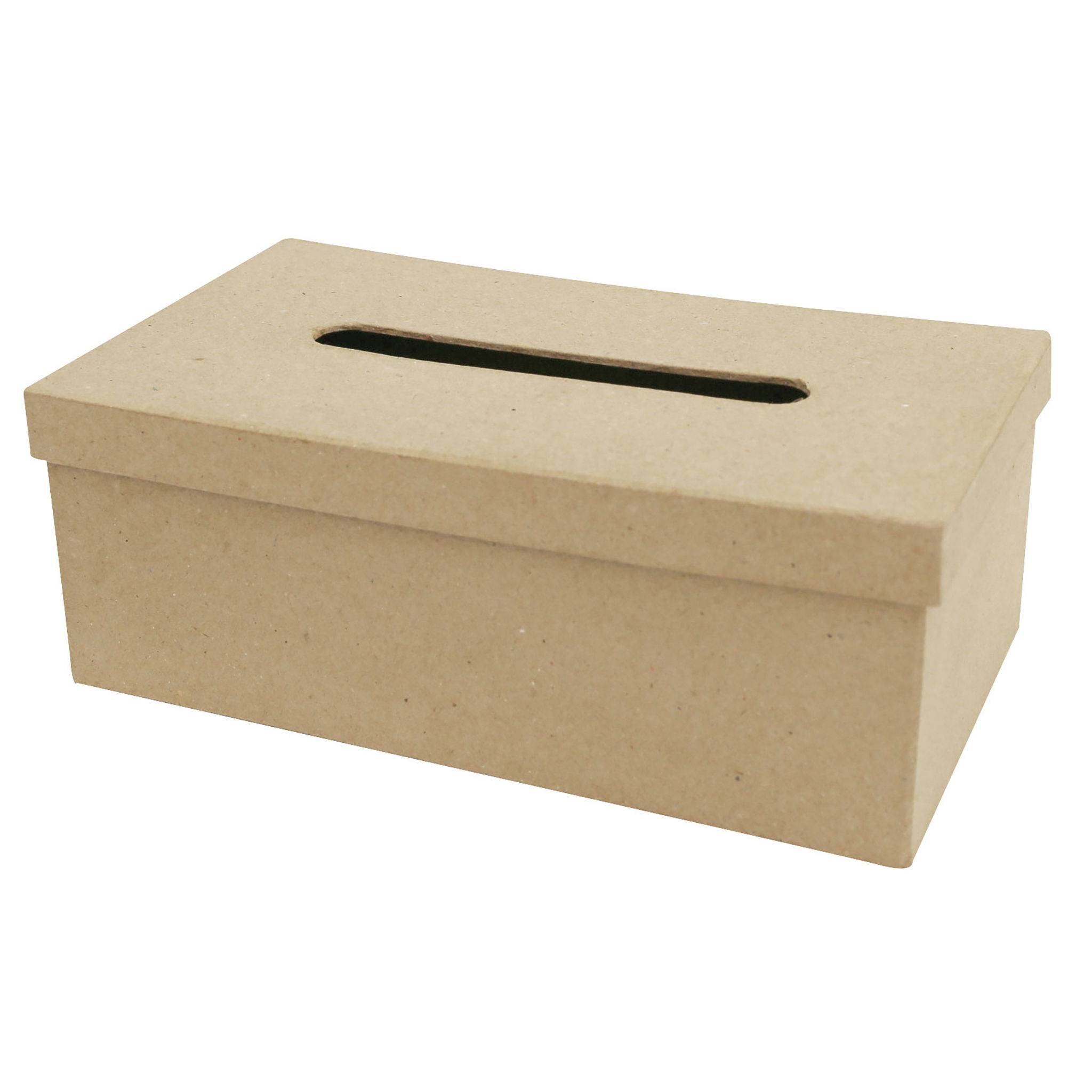 Décopatch Braunes Pappmaché, Taschentücherbox - Kartonbraun AC657O