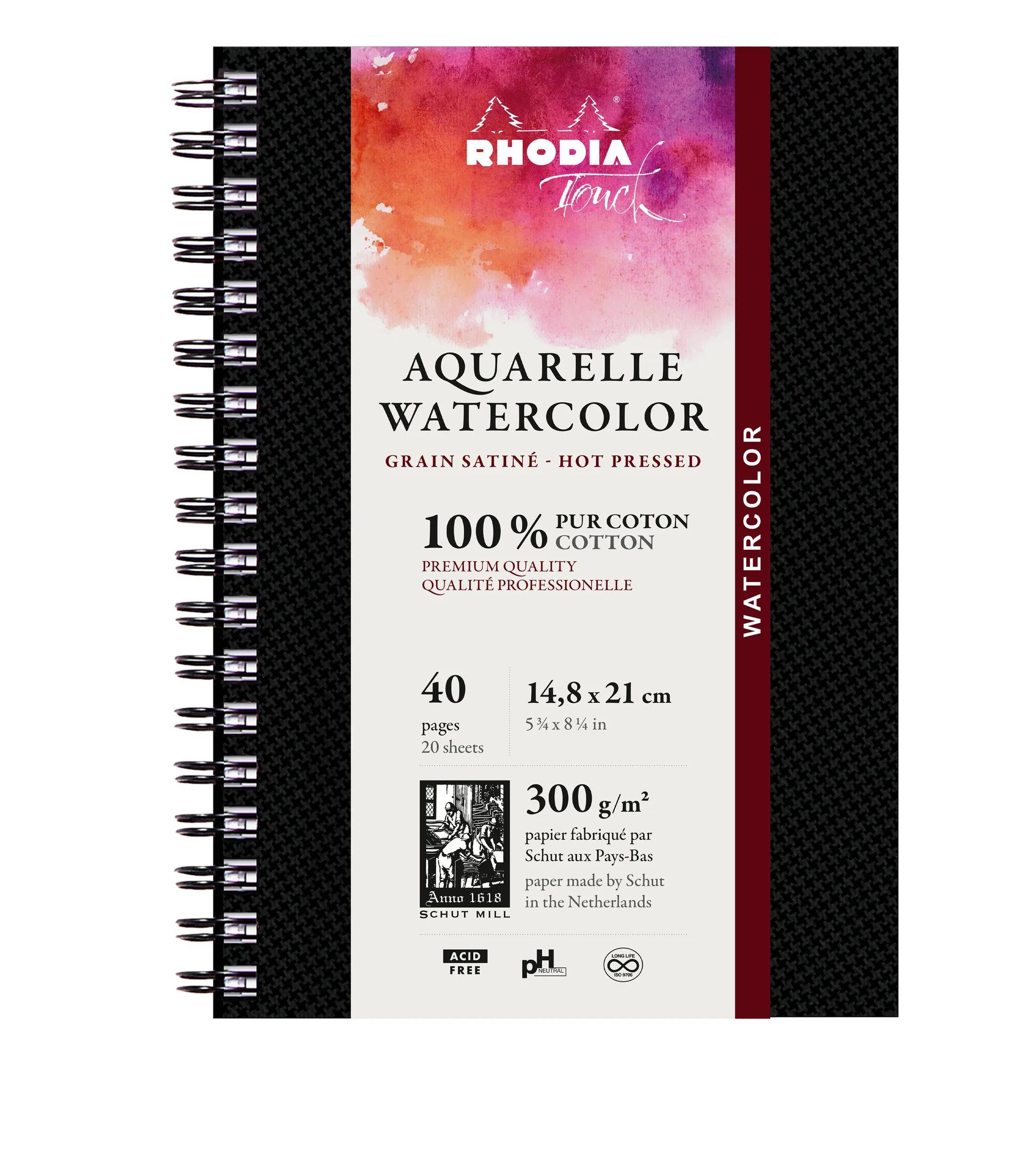 Rhodia Touch, Watercolor Book A5, 100% Hadern 300g, 20 Bl Schwarz 116166C