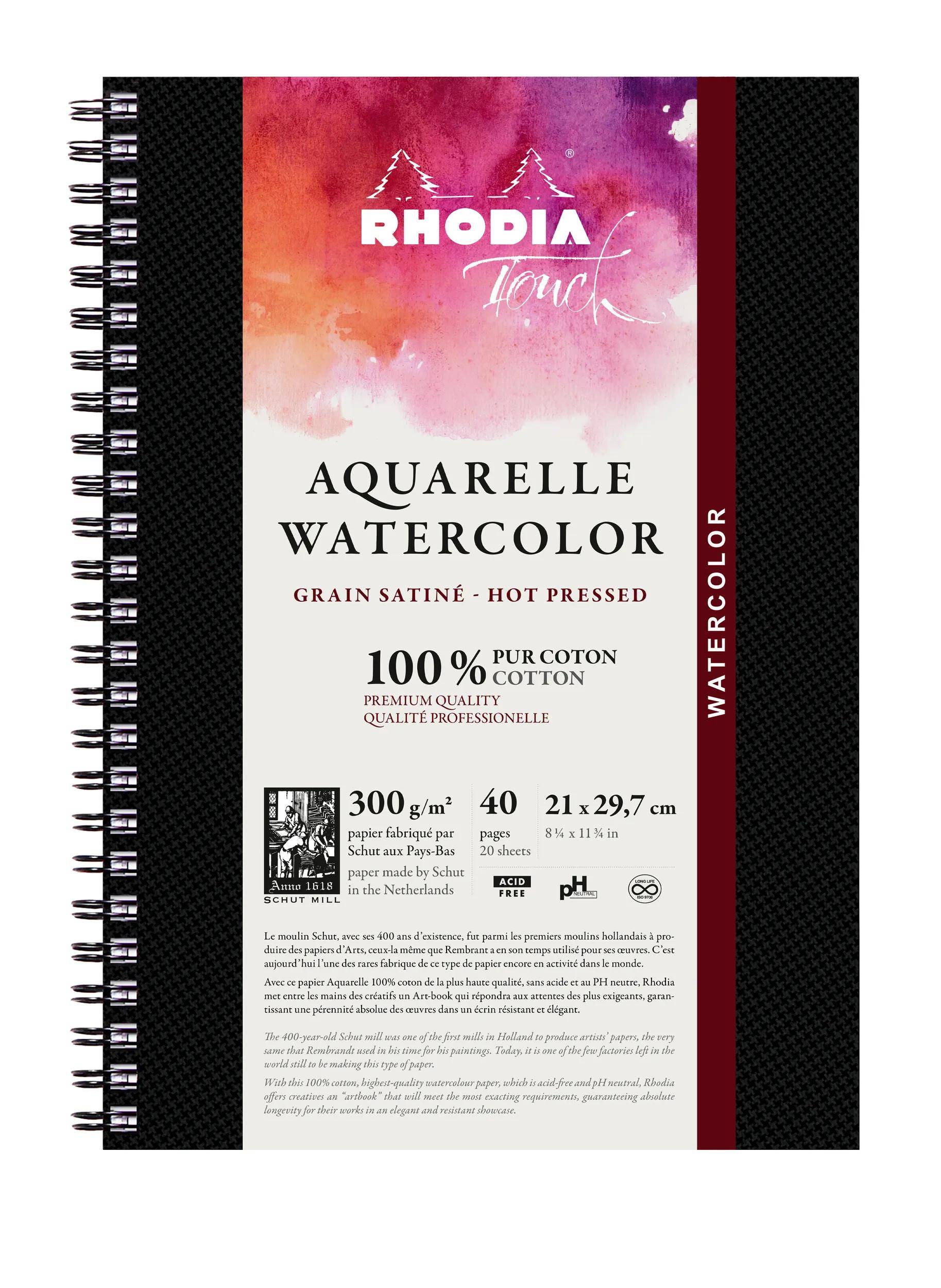 Rhodia Touch, Watercolor Book A4, 100% Hadern 300g, 20 Bl Schwarz 116167C