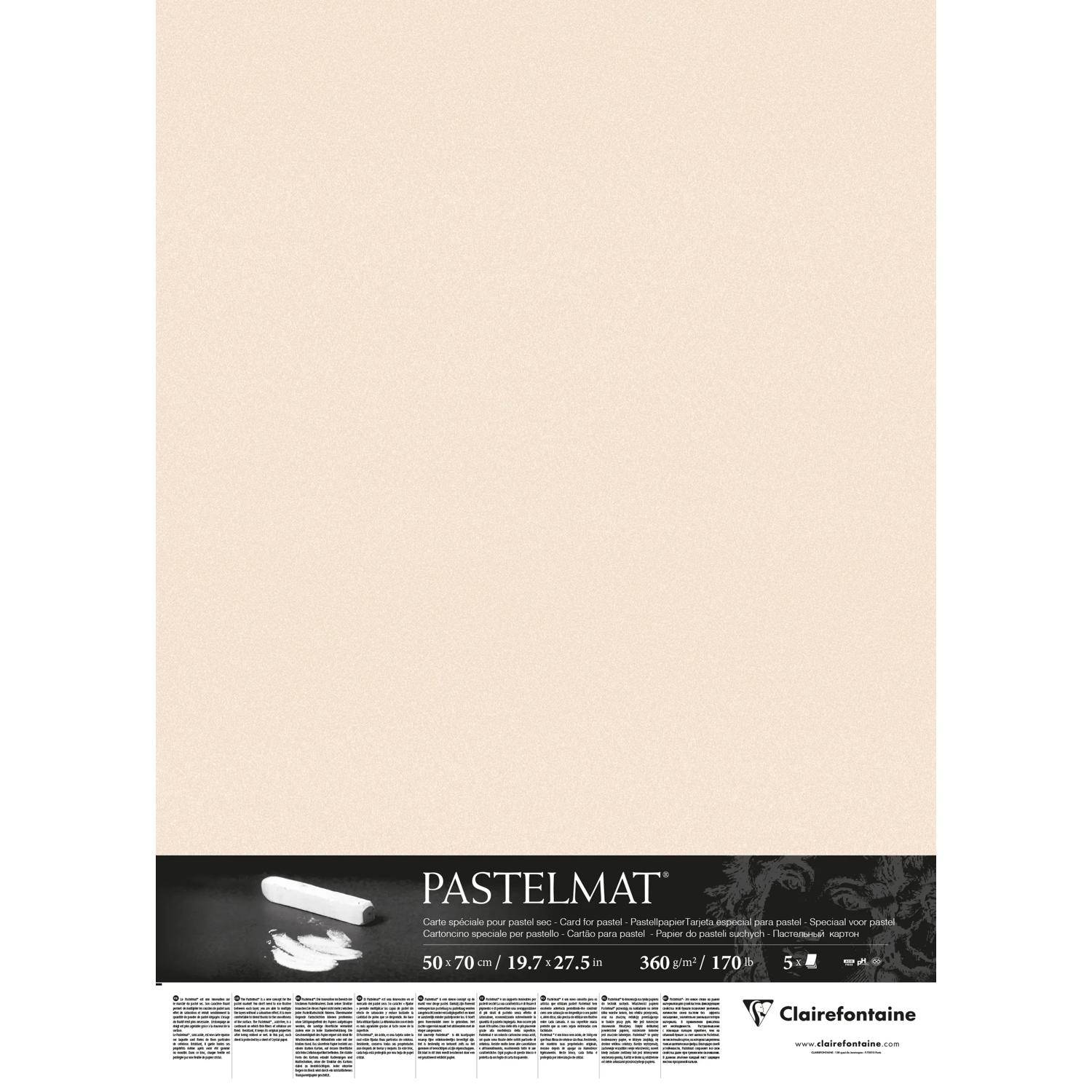 Clairefontaine Pastelmat Pastellmalerei, 5 Bogen 50x70 cm, 360g Beige 96055C