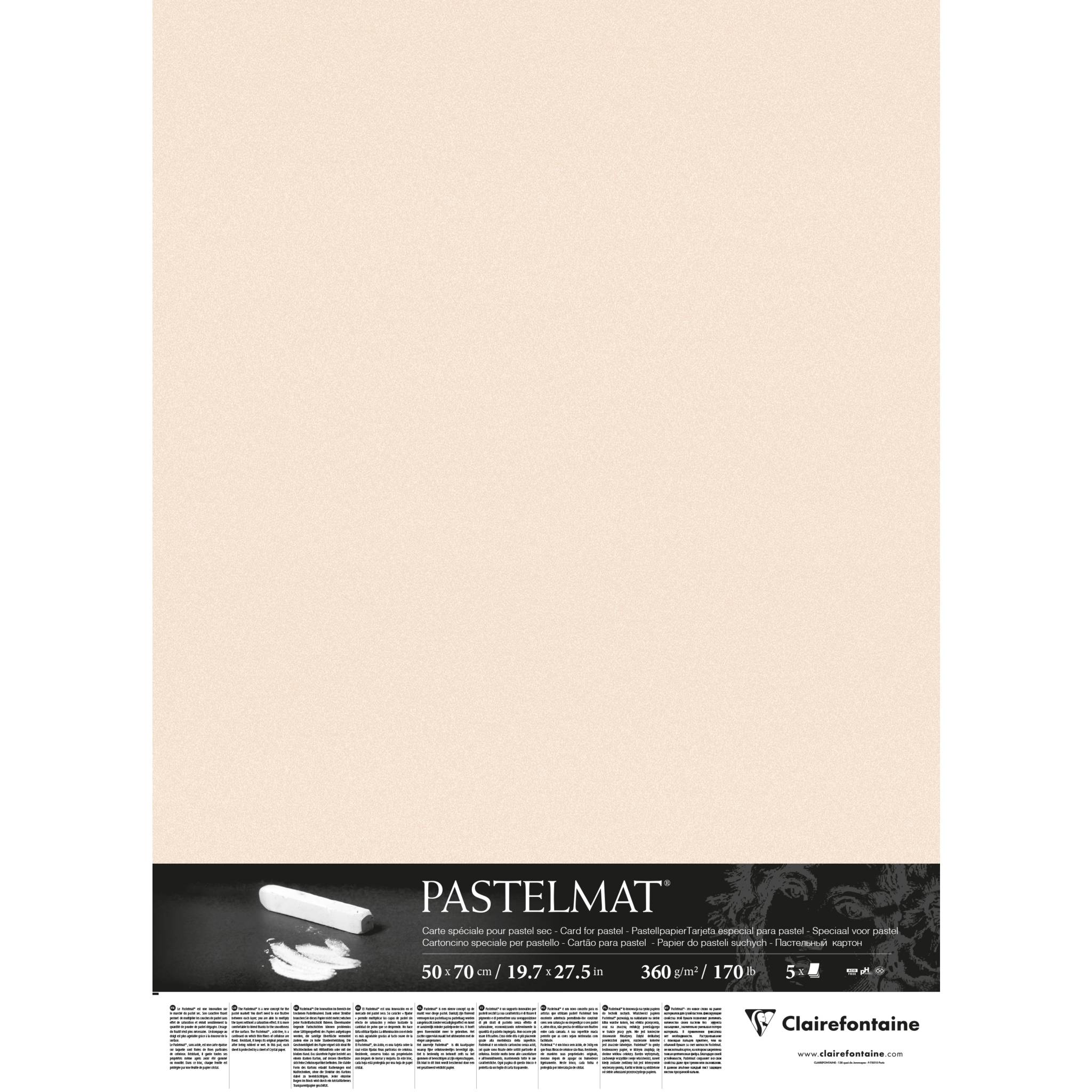 Clairefontaine Pastelmat Pastellmalerei, 5 Bogen 50x70 cm, 360g Beige 96055C