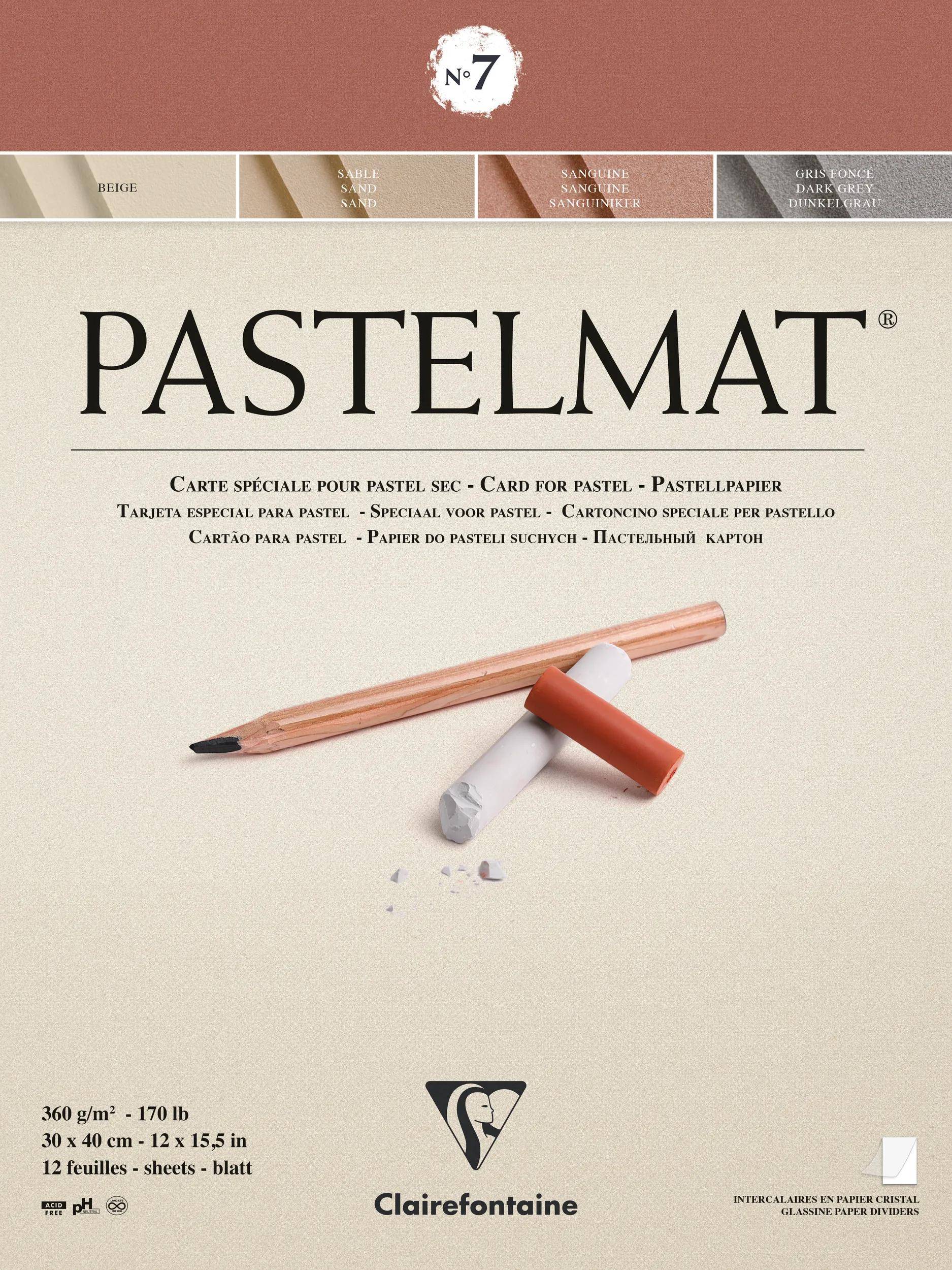 Clairefontaine Pastellblock 12 Blatt 30x40cm 4 Farben sortiert 96054C