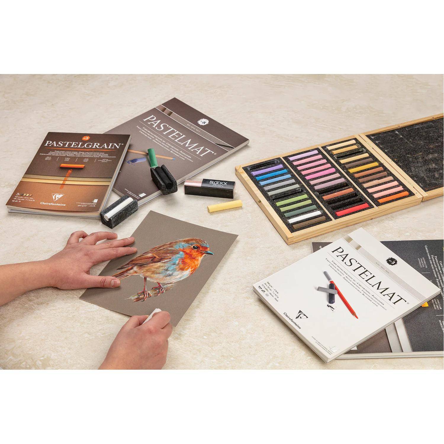 Clairefontaine Pastellblock, 12 Blatt 30x40cm 4 Farben sortiert 96029C