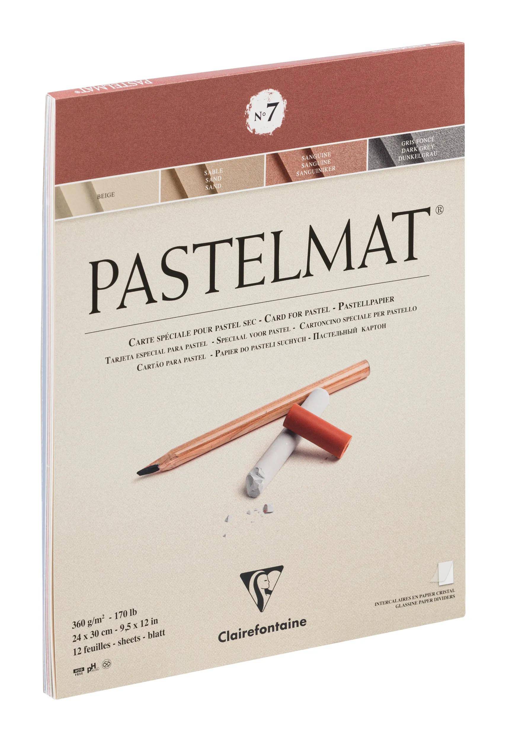 Clairefontaine Pastellblock 12 Blatt 24x30cm 4 Farben sortiert 96053C