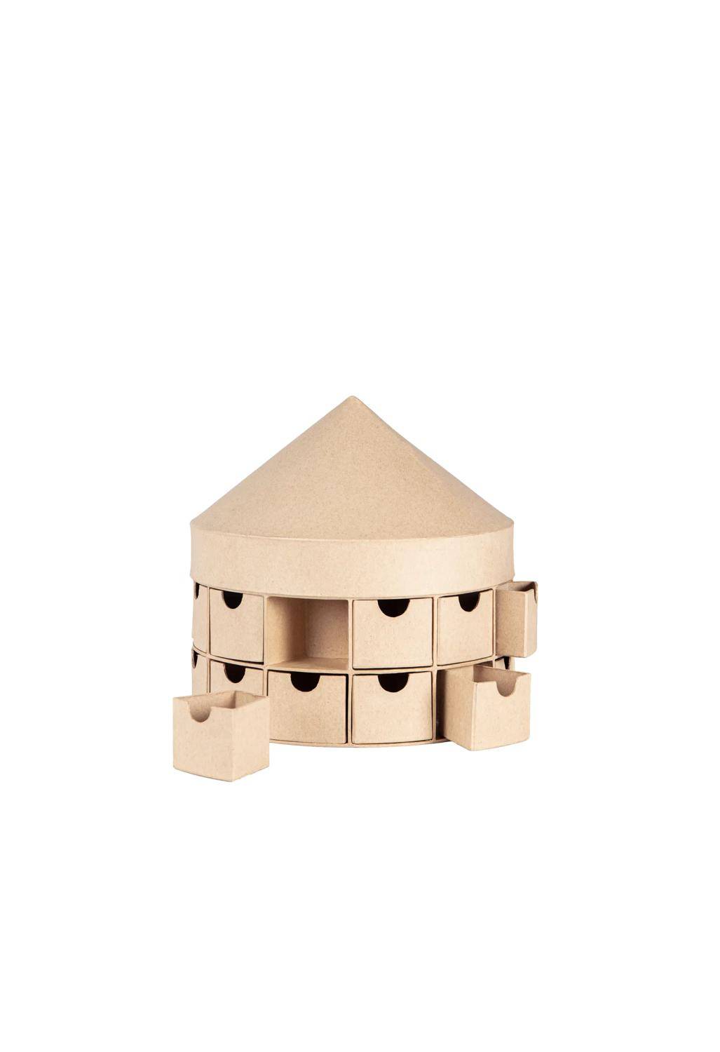 Décopatch Pappmaché, Adventskalender, 25x25x25 cm Kartonbraun HD088C