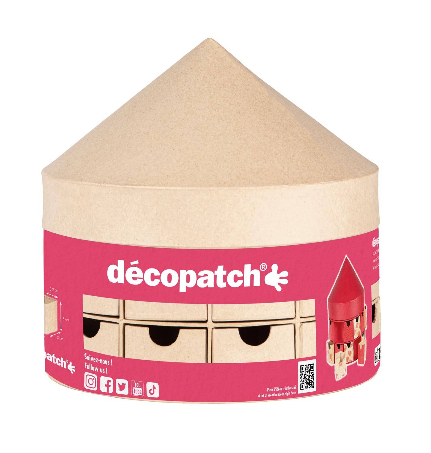 Décopatch Pappmaché, Adventskalender, 25x25x25 cm Kartonbraun HD088C