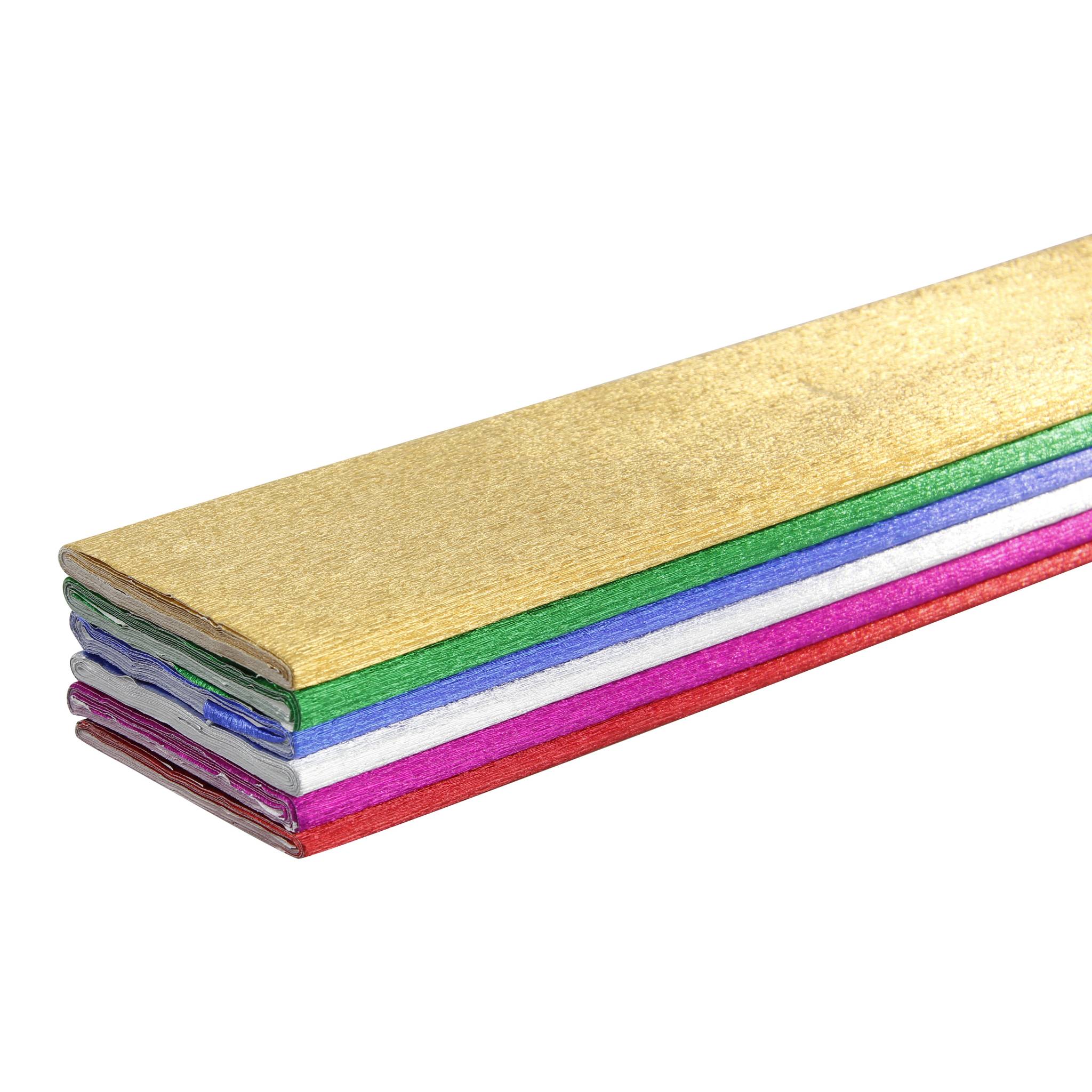 Clairefontaine Metall-Krepppapier Pack. 6 Bogen gefaltet 2,50x0,50m Sort.911199C
