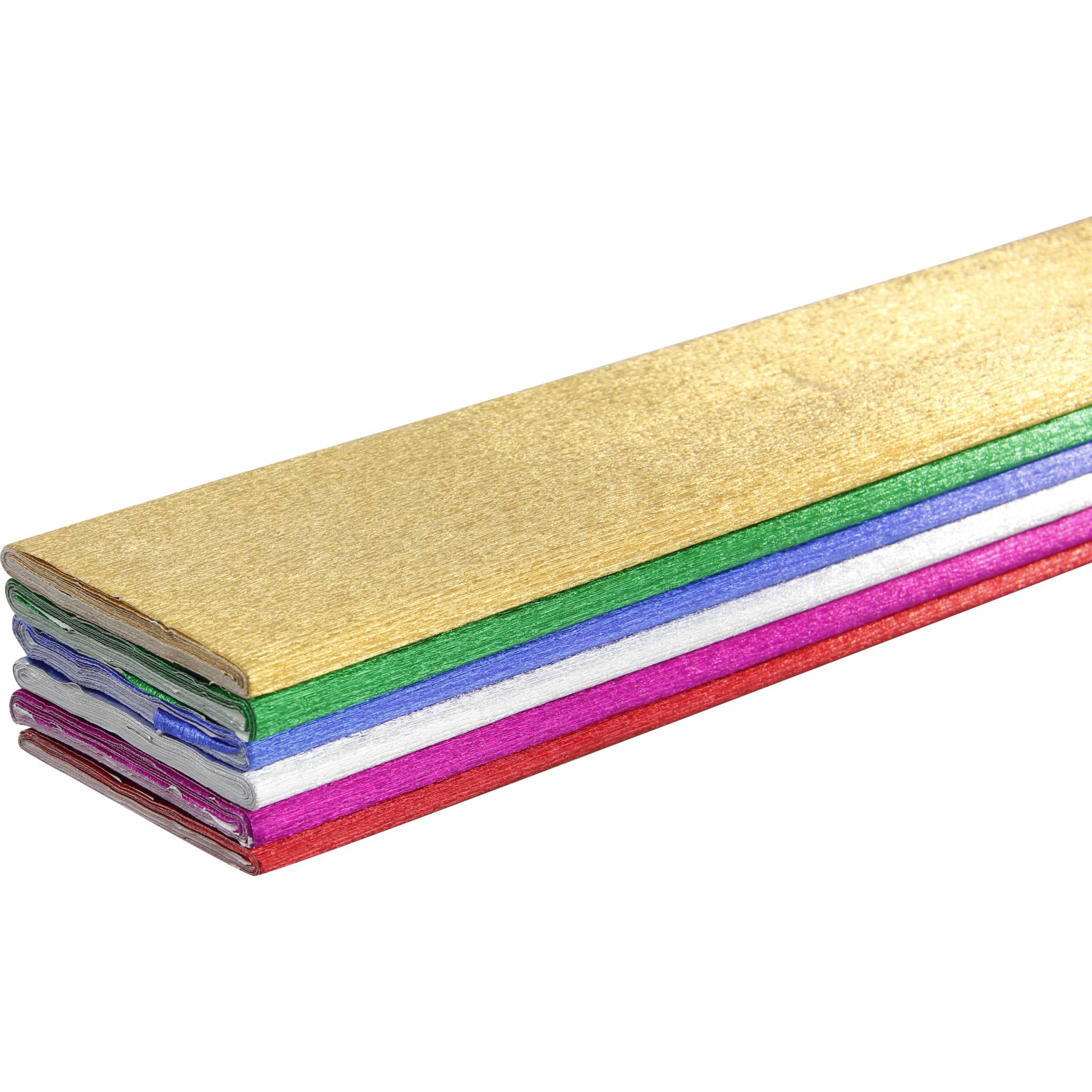 Clairefontaine Metall-Krepppapier Pack. 6 Bogen gefaltet 2,50x0,50m Sort.911199C