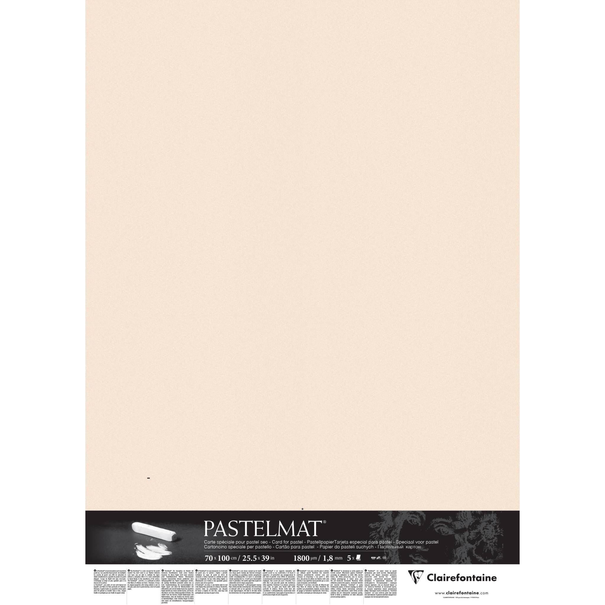 Clairefontaine Papier für Pastellmalerei, 5 Bogen 70x100cm 1,8mm Beige 396063C