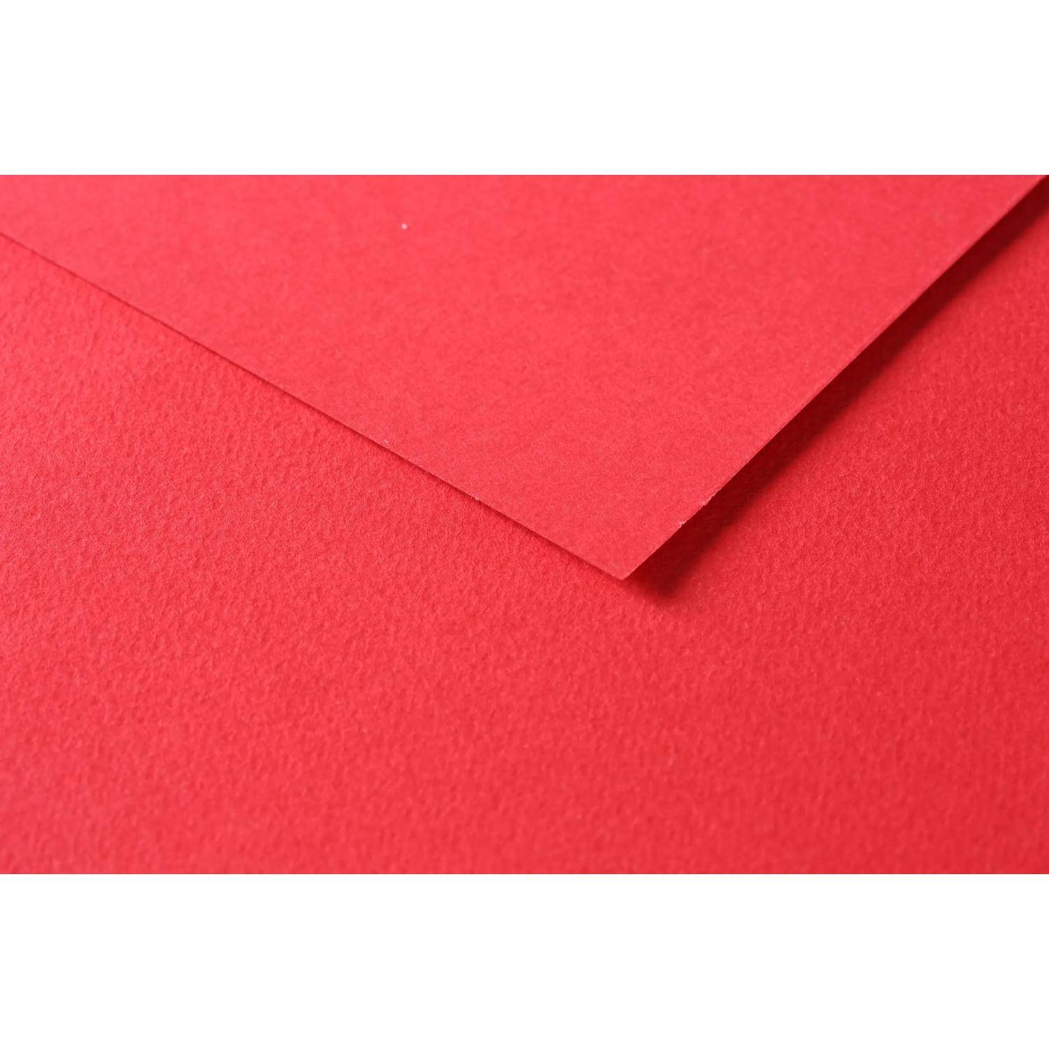 Clairefontaine Zeichenpapier Tulipe 50x65 cm, Packung mit 50 Bl Mohnrot| 960274C