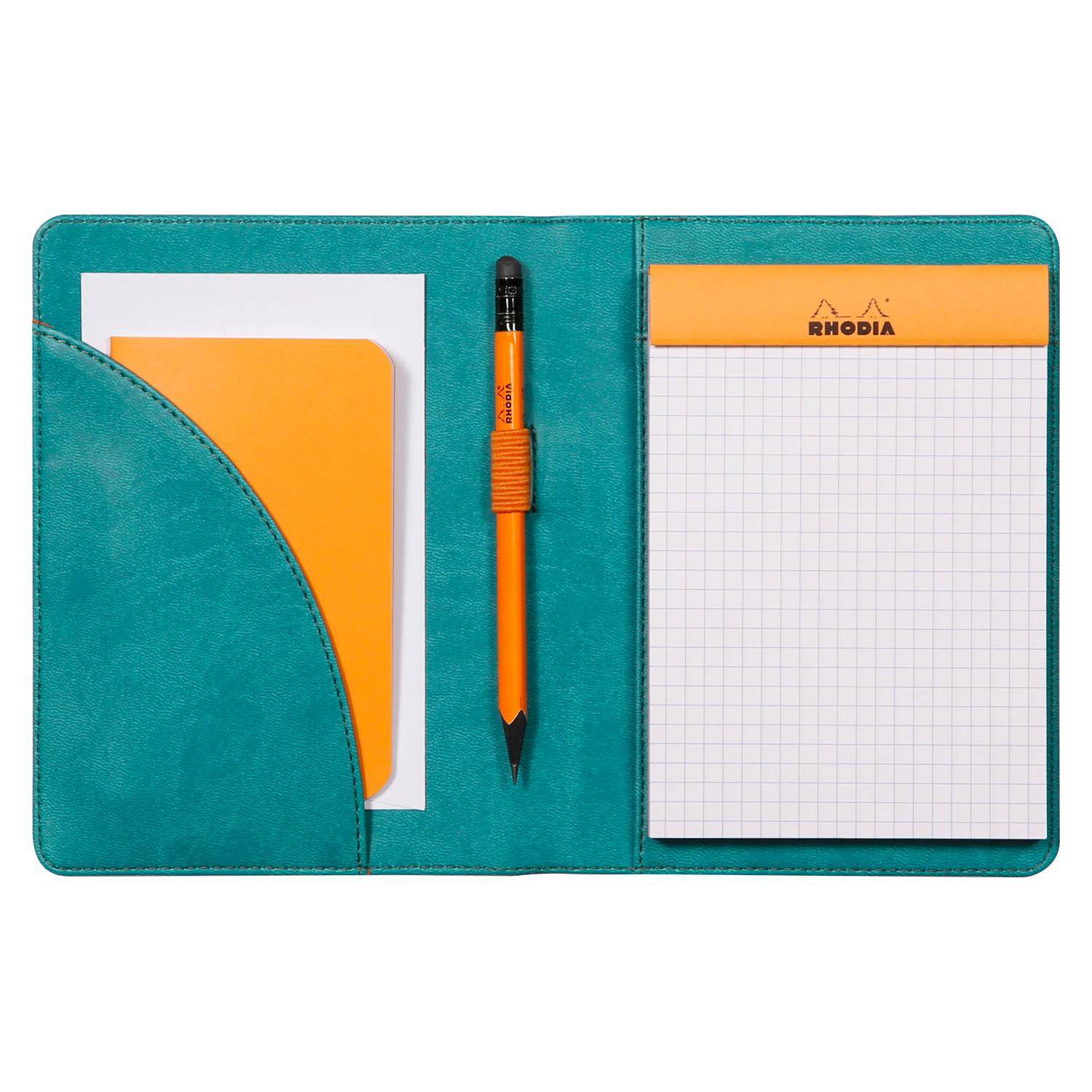Rhodia Rhodiarama Mappe Block oder Notizheft A6, N°13 13x17 cm Pfaugrün 213004C